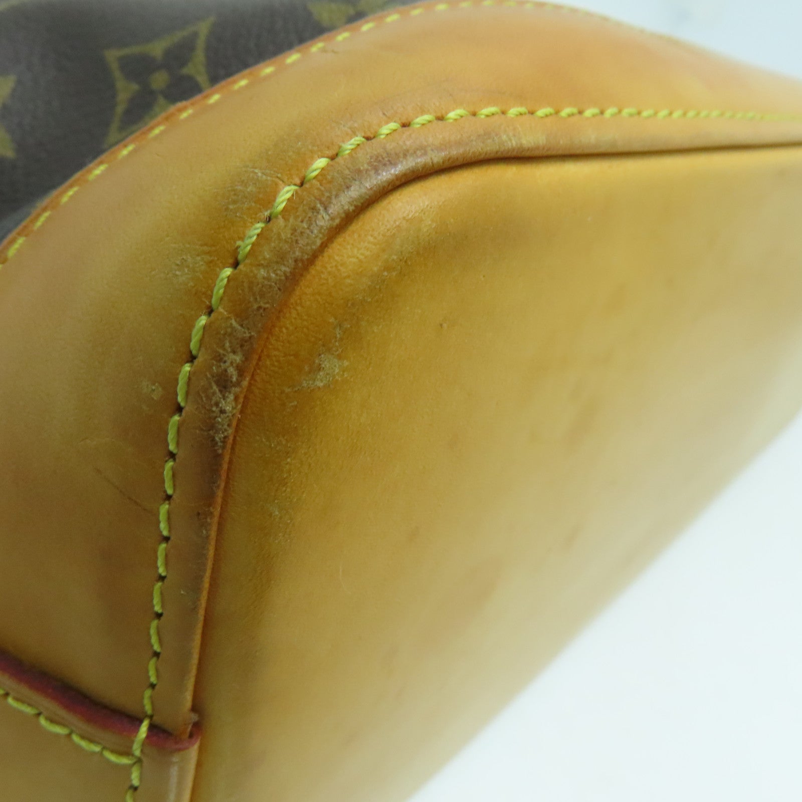 LOUIS VUITTON Monogram Lockit Horizontal gold buckle handle bag brown