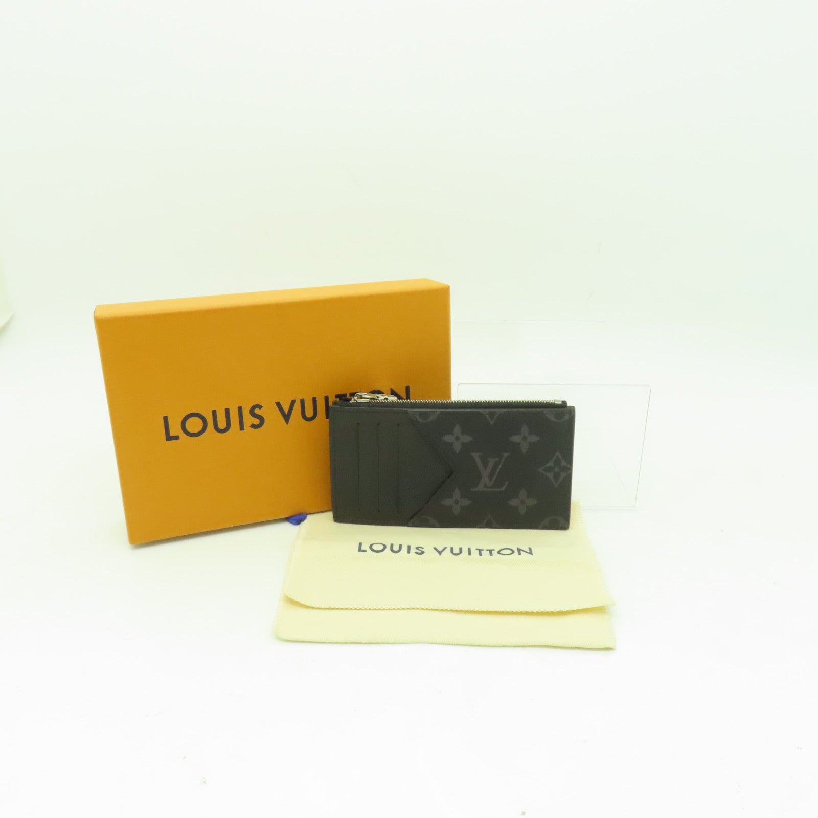 LOUIS VUITTON Monogram Eclipse Card Case銀扣卡片套黒色/灰色