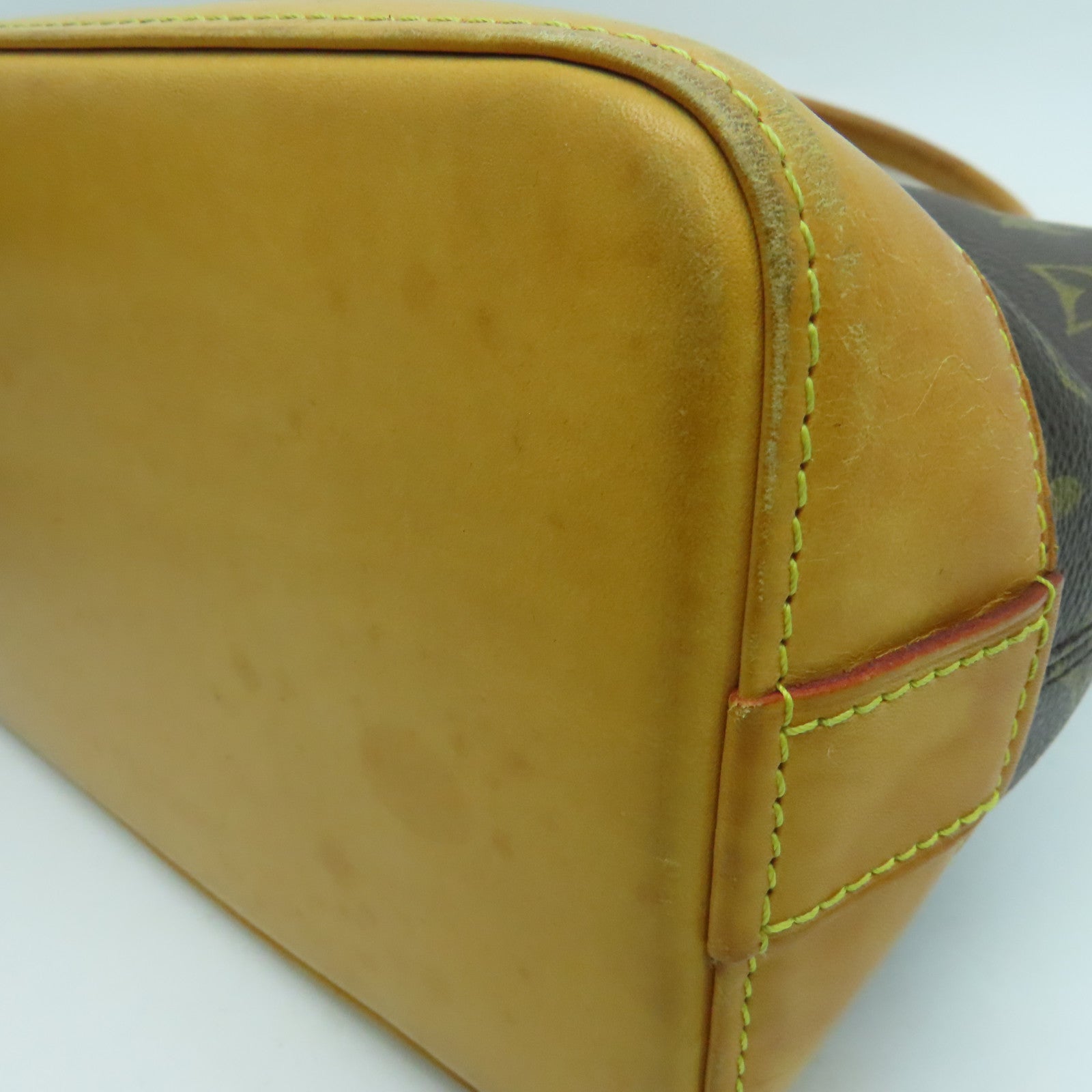 LOUIS VUITTON Monogram Lockit Horizontal gold buckle handle bag brown