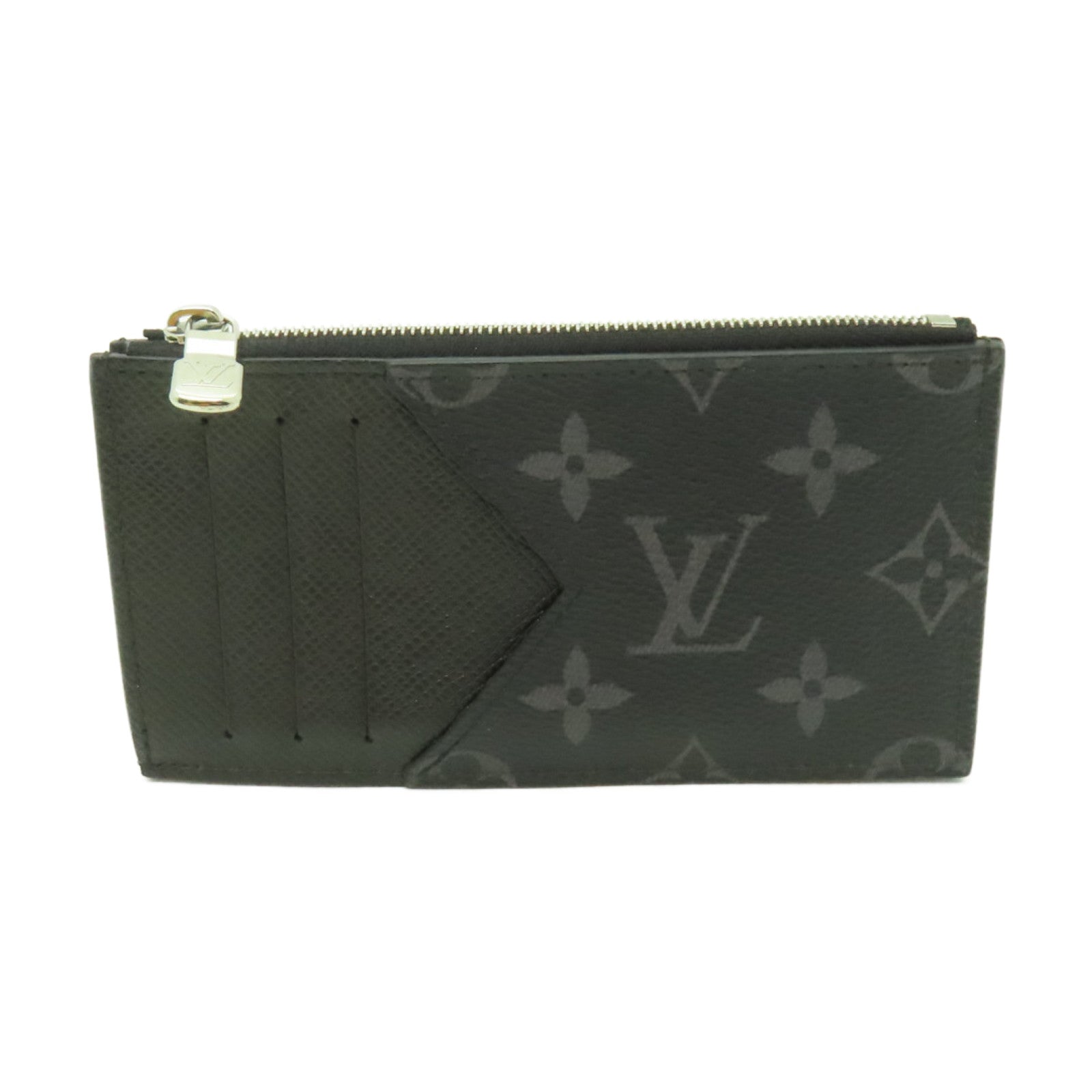LOUIS VUITTON Monogram Eclipse Card Case銀扣卡片套黒色/灰色