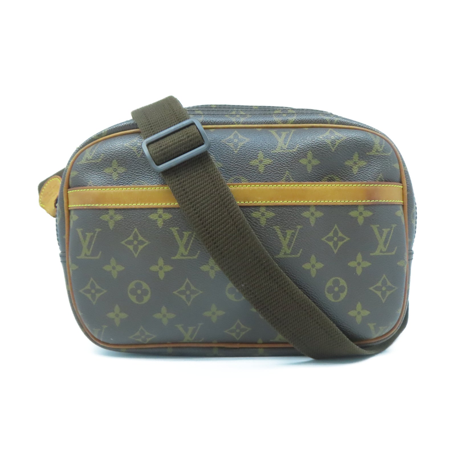 LOUIS VUITTON Monogram Reporter金扣肩背袋啡色