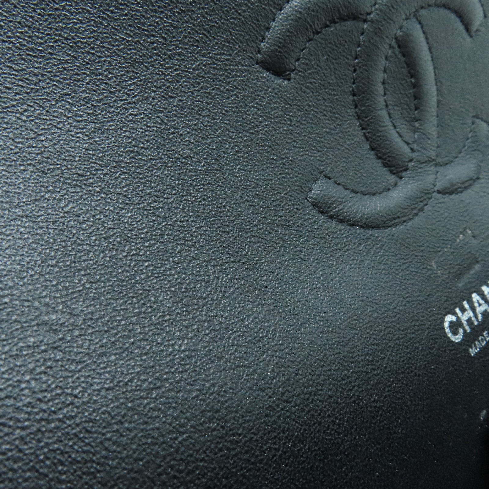 CHANEL 帆布Chain Shoulder銀扣鏈帶肩背袋藍色