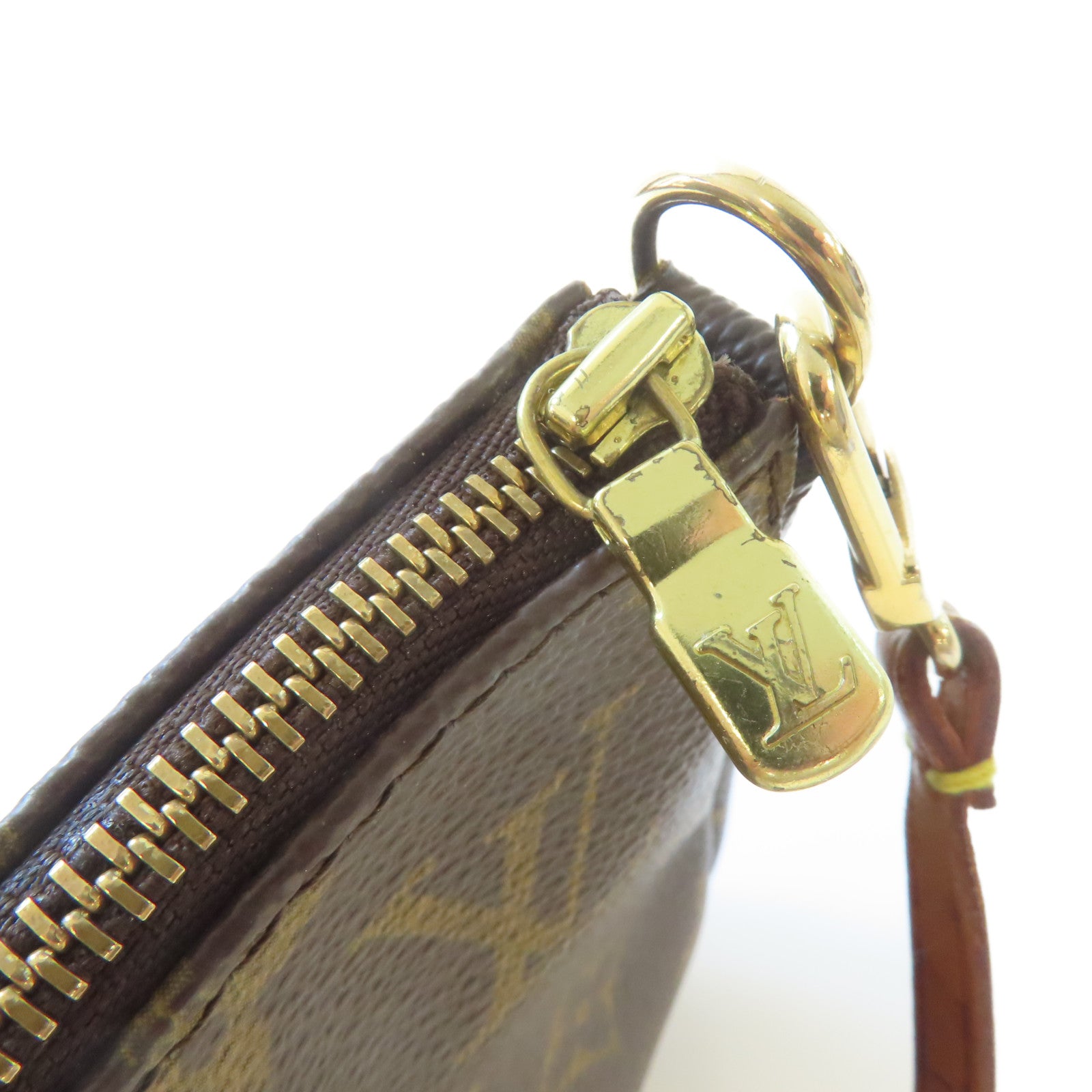 LOUIS VUITTON Monogram Pochette Accessoires Pouch金扣肩背啡色