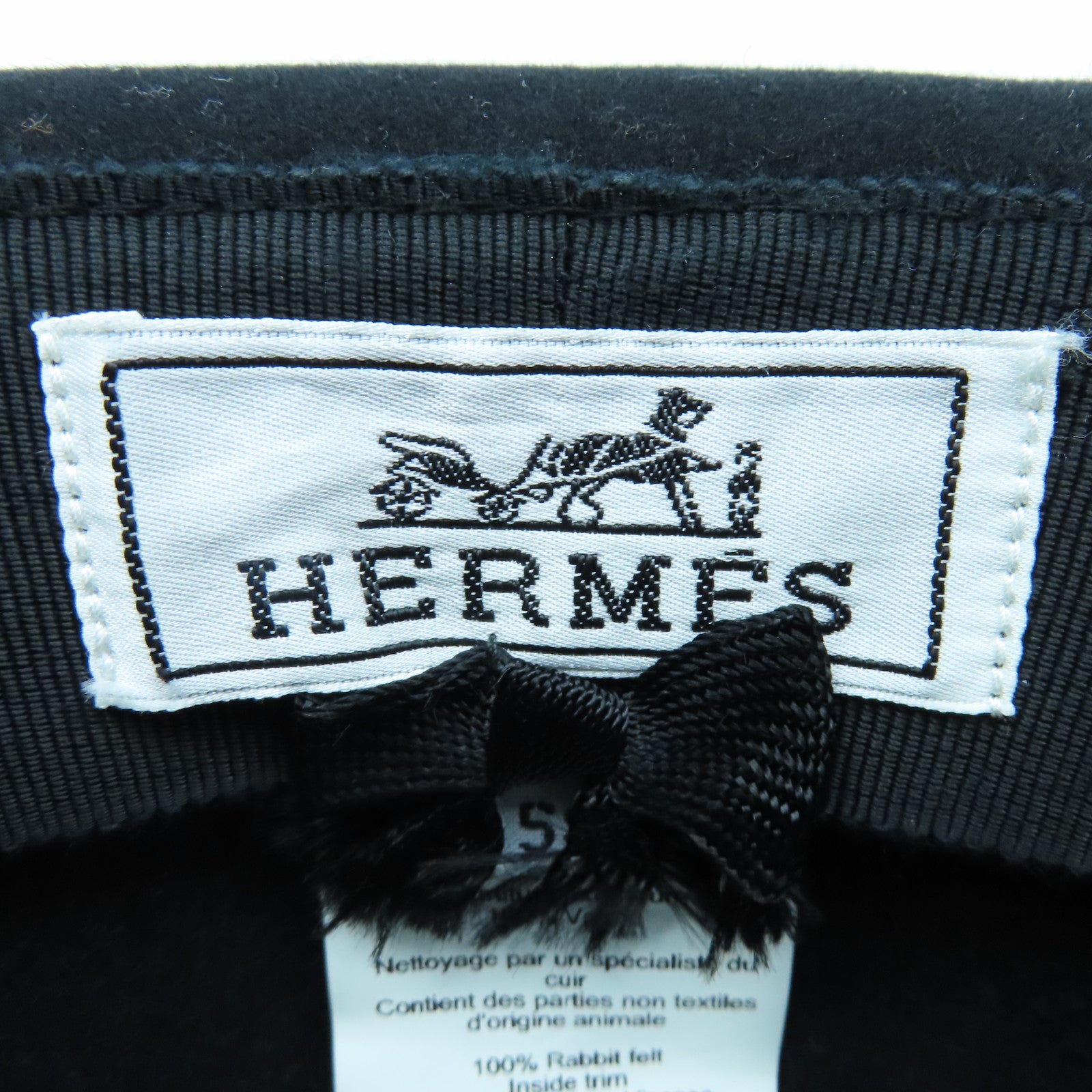 HERMES 兔毛毡Faubourg Hat帽子黑色