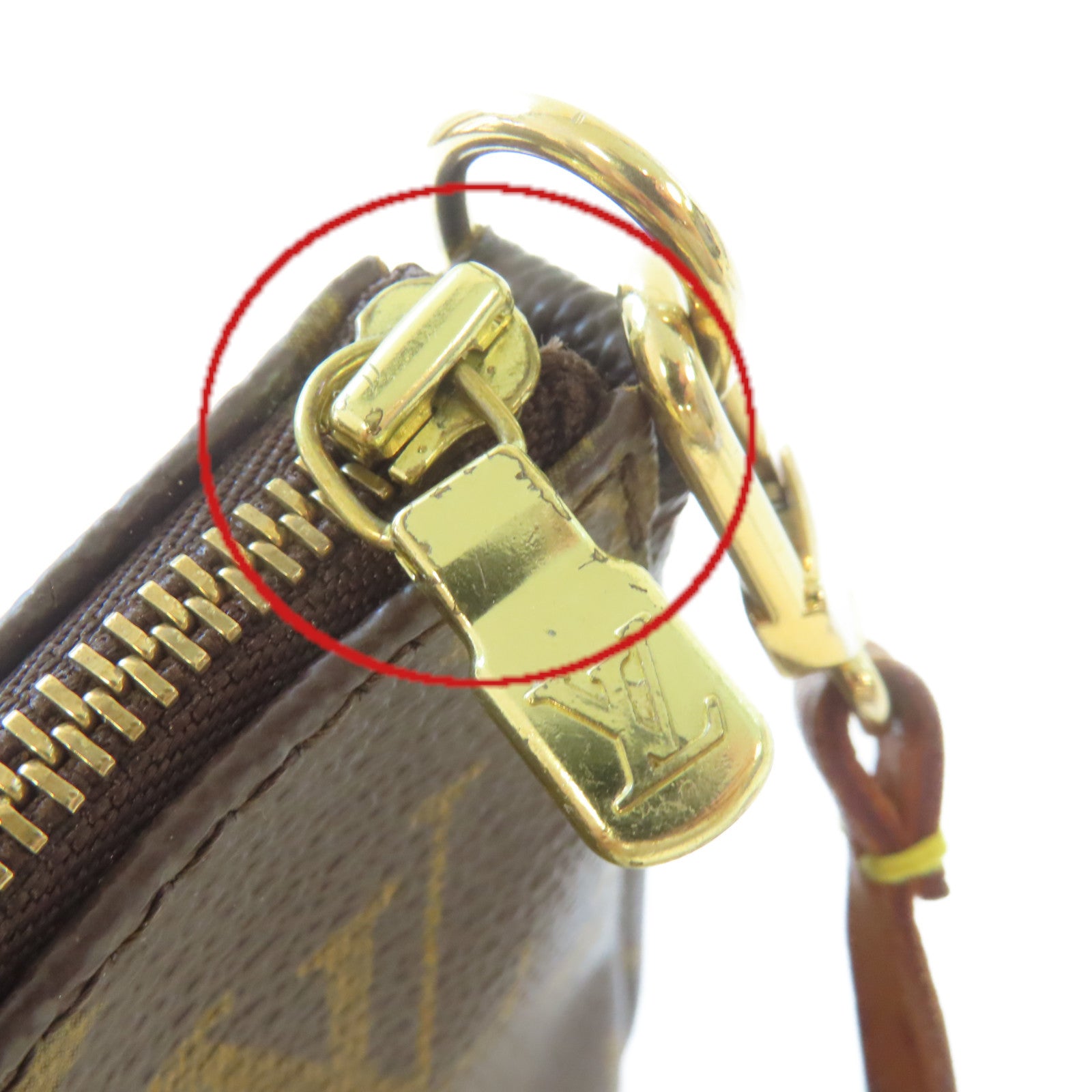 LOUIS VUITTON Monogram Pochette Accessoires Pouch金扣肩背啡色