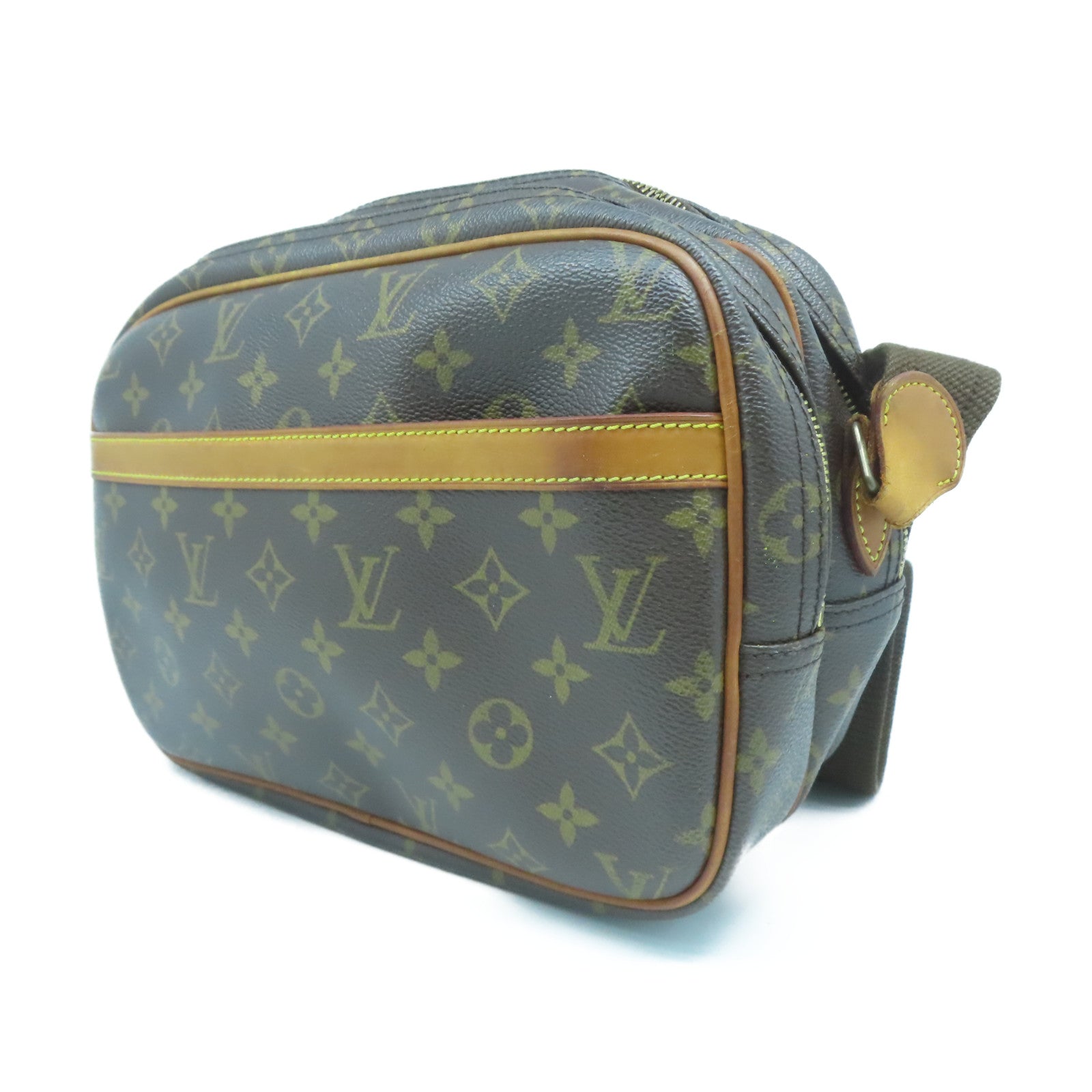 LOUIS VUITTON Monogram Reporter金扣肩背袋啡色
