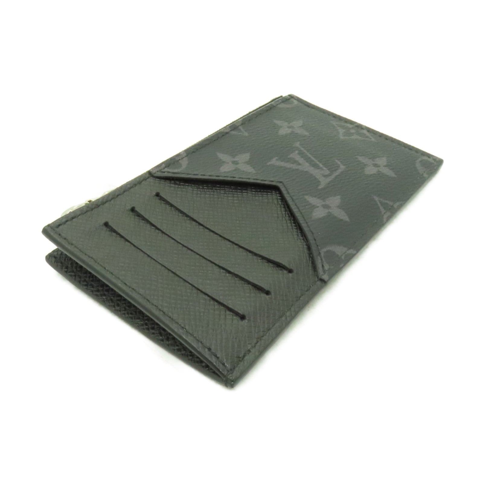 LOUIS VUITTON Monogram Eclipse Card Case銀扣卡片套黒色/灰色