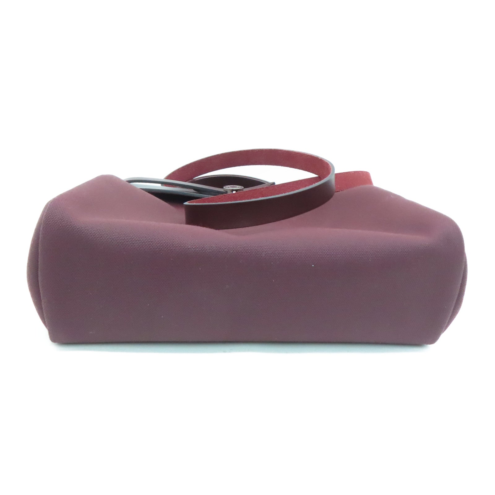 HERMES canvas Herbag 31 silver buckle handle shoulder bag Rouge H/wine red