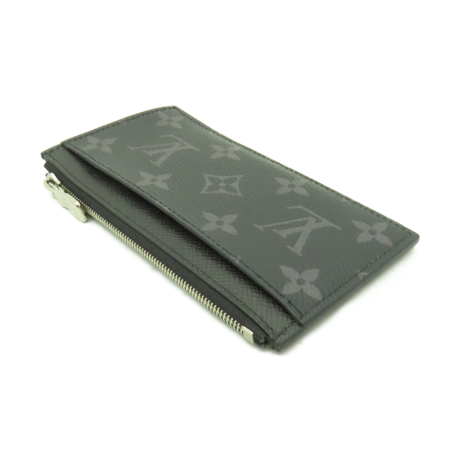 LOUIS VUITTON Monogram Eclipse Card Case銀扣卡片套黒色/灰色