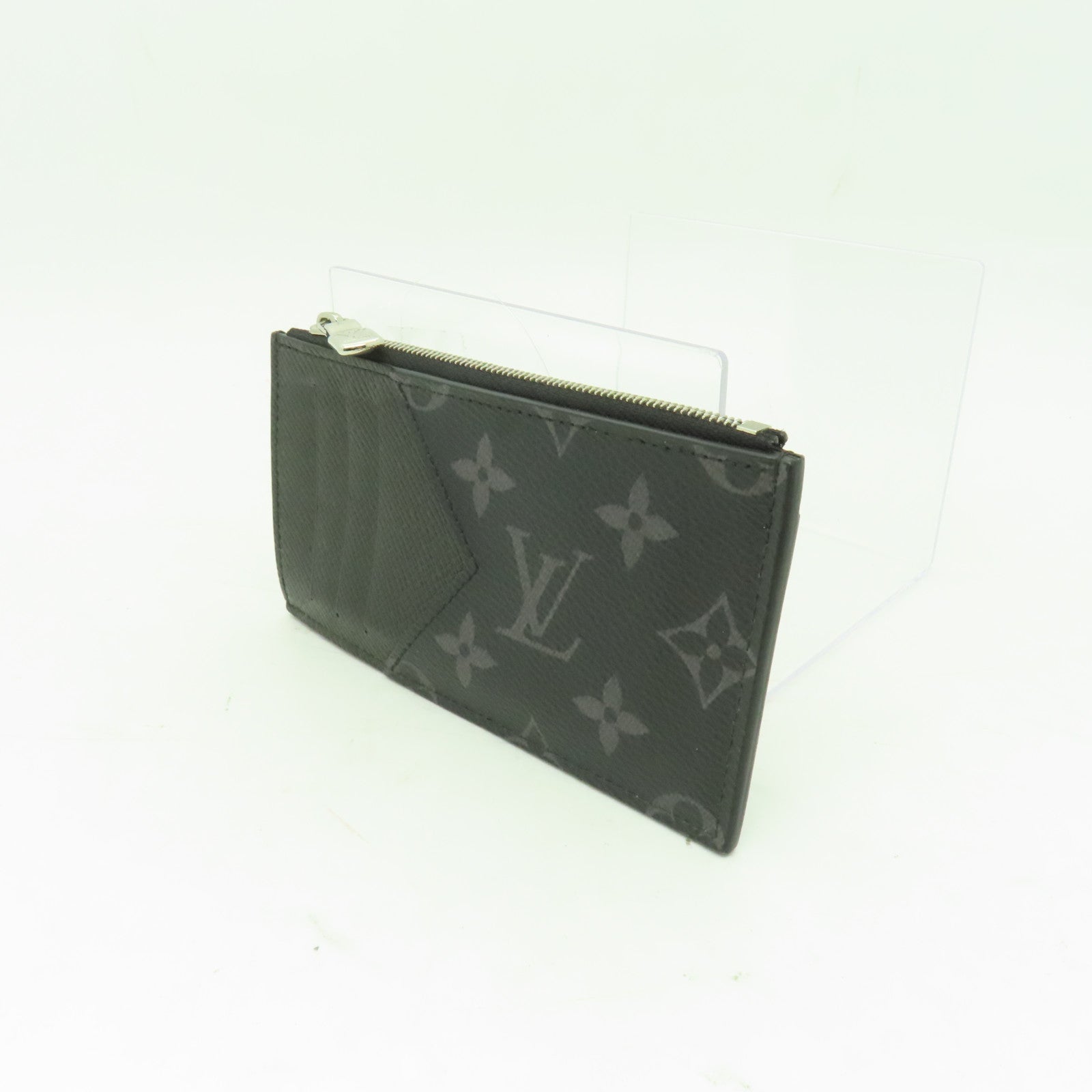 LOUIS VUITTON Monogram Eclipse Card Case銀扣卡片套黒色/灰色
