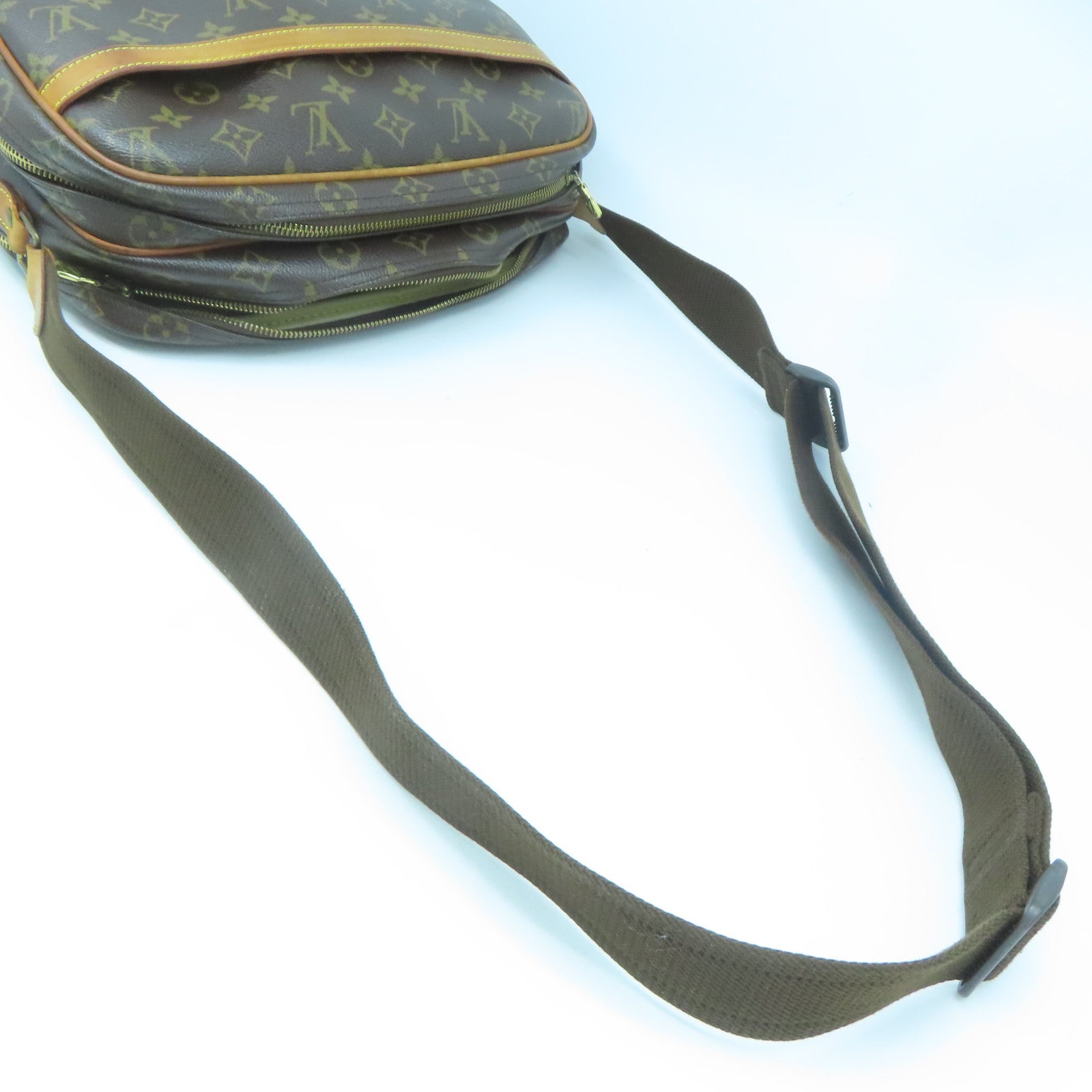 LOUIS VUITTON Monogram Reporter金扣肩背袋啡色