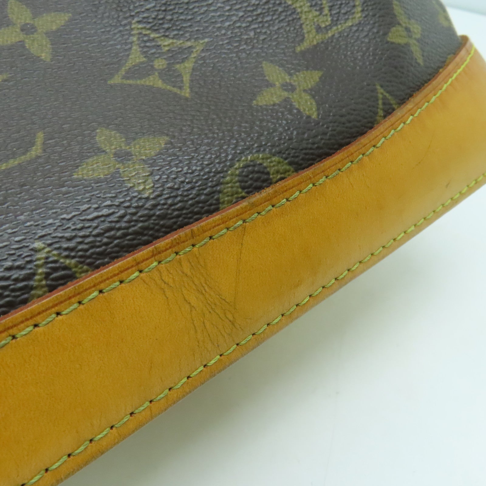 LOUIS VUITTON Monogram Lockit Horizontal gold buckle handle bag brown