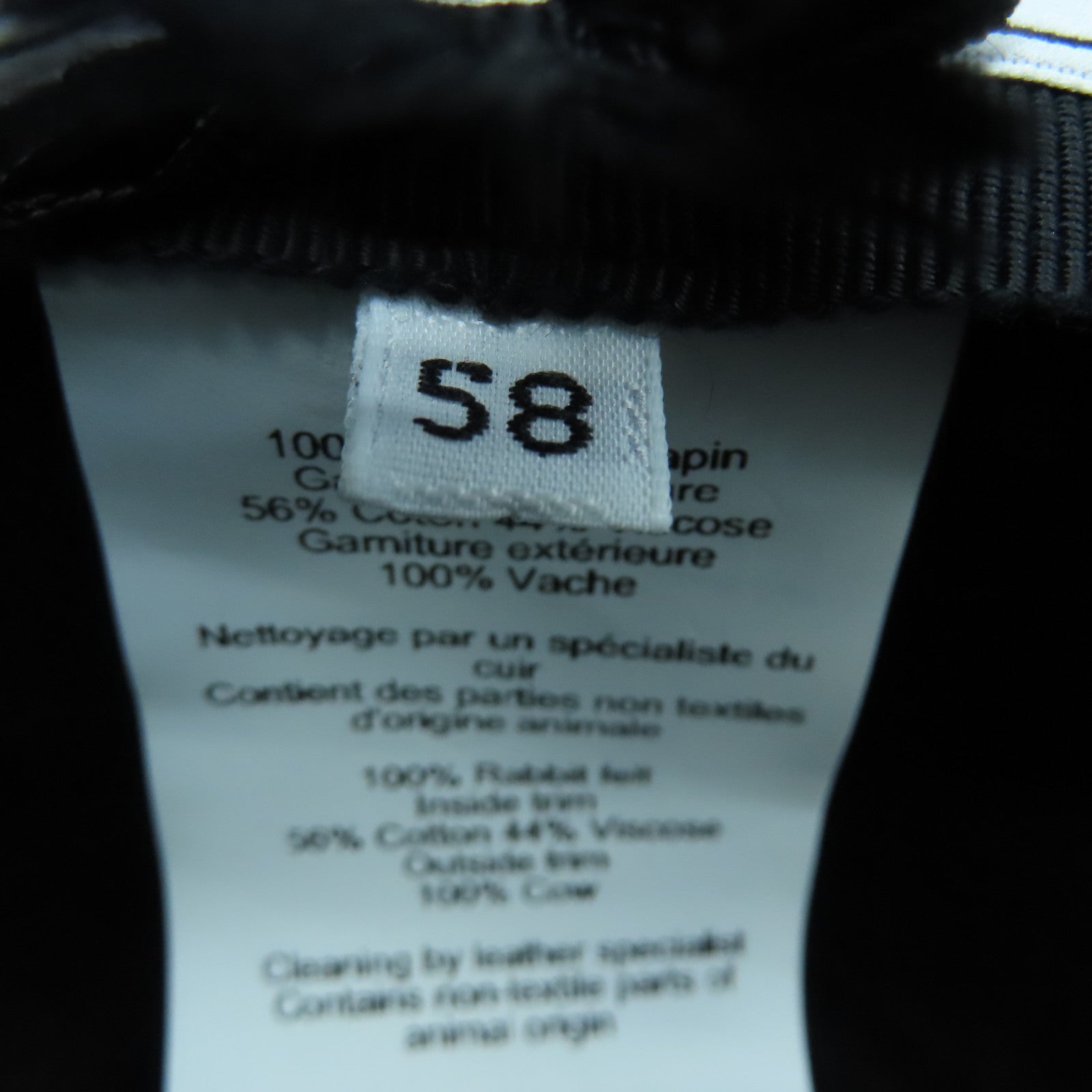 HERMES 兔毛毡Faubourg Hat帽子黑色