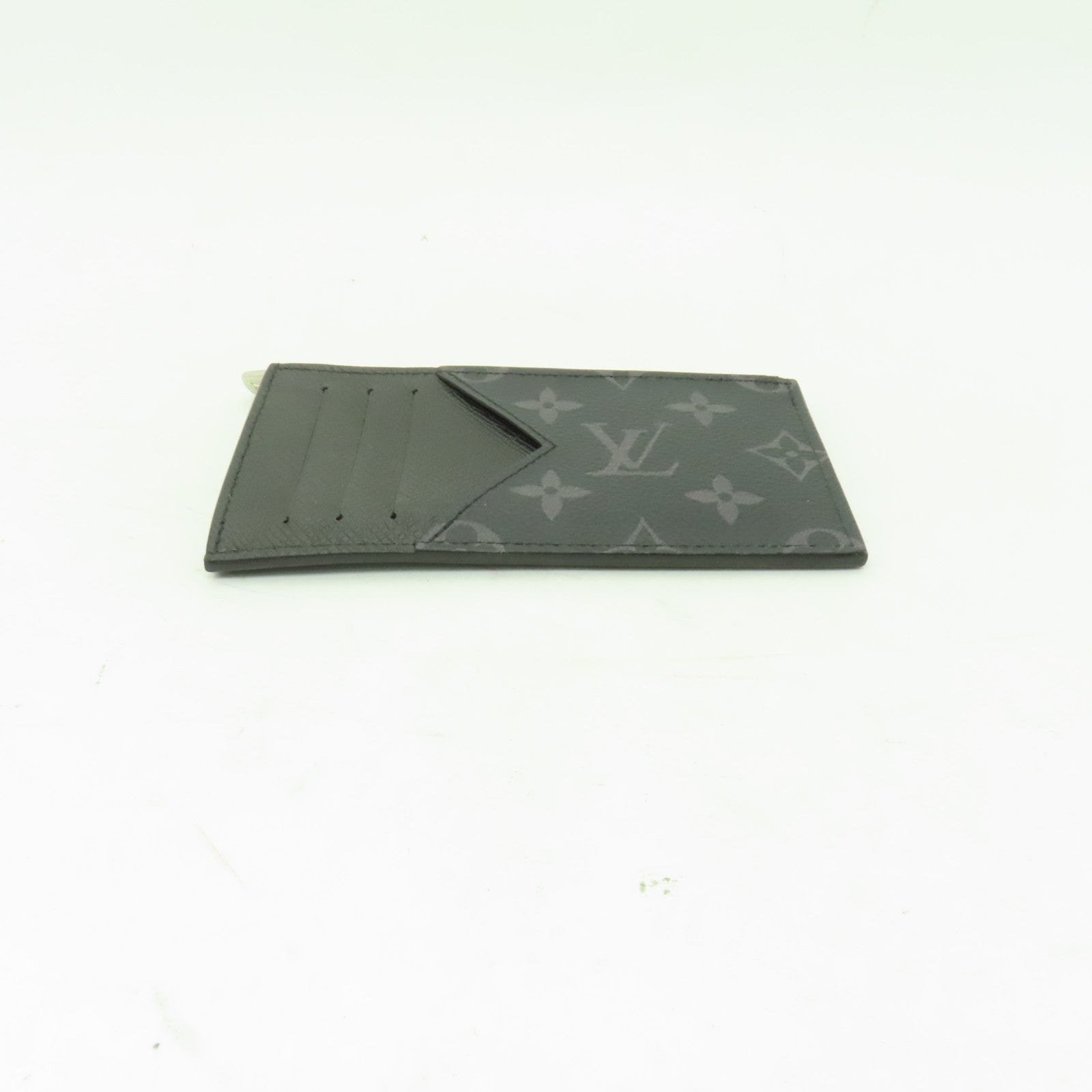 LOUIS VUITTON Monogram Eclipse Card Case銀扣卡片套黒色/灰色