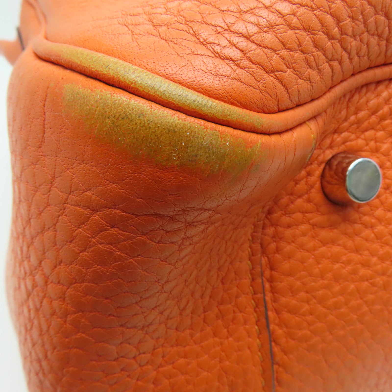 HERMES Clemence leather Lindy 34 2 way Shoulder silver buckle handle shoulder bag orange