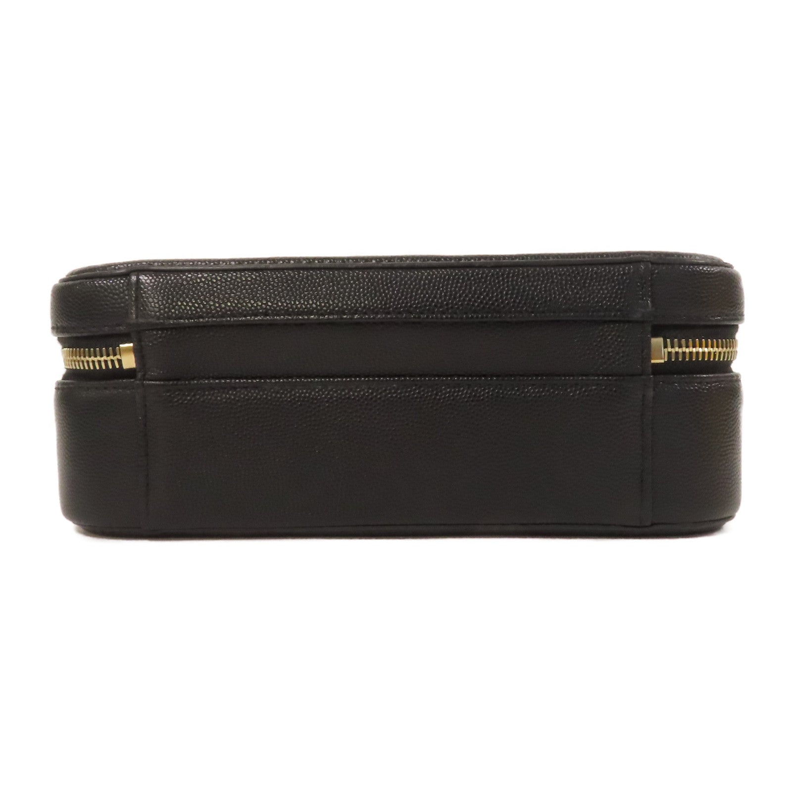 CHANEL 牛皮皮革Vanity Bag金扣鏈帶肩背袋黑色