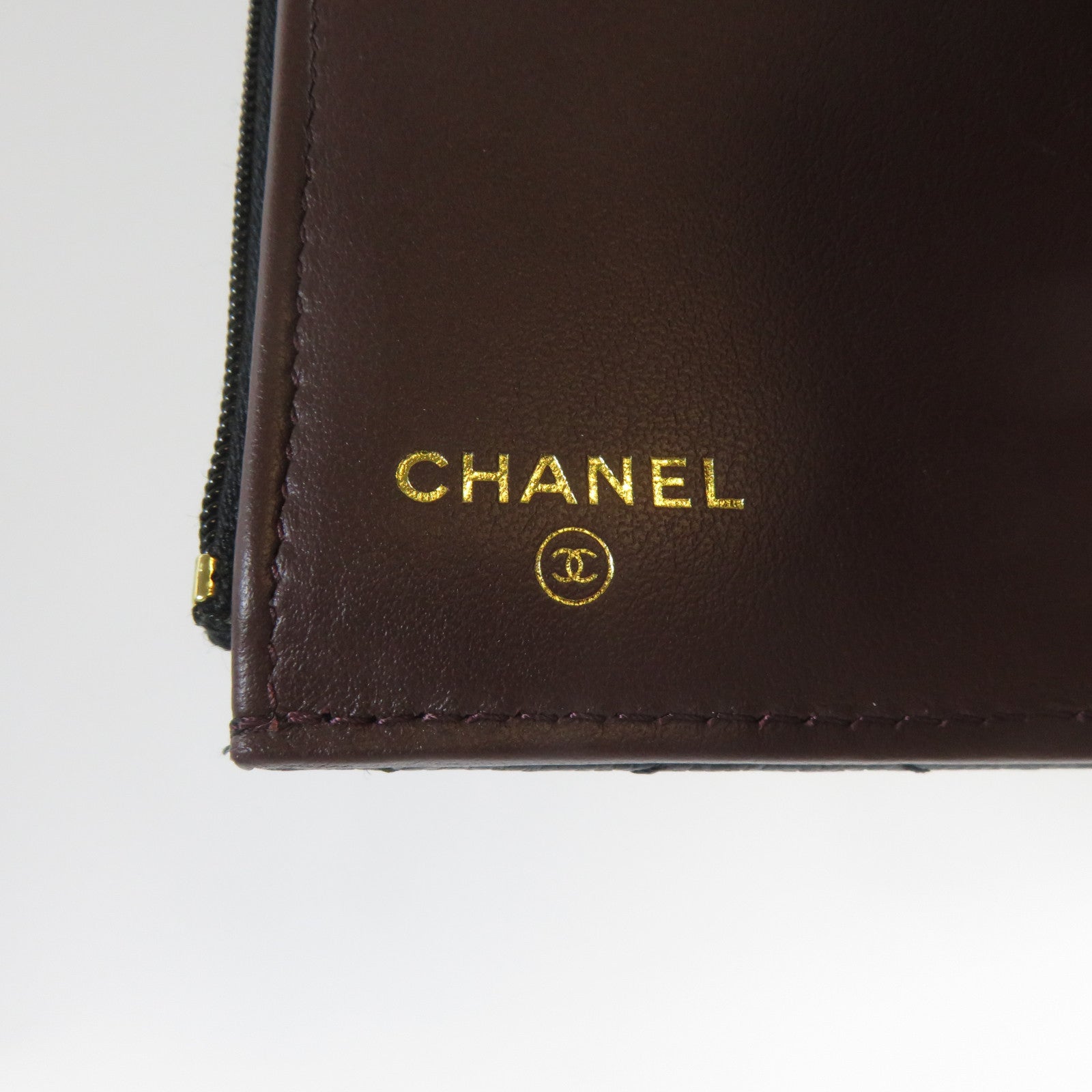 CHANEL 菱格Caviar皮革Wallet金扣錢包黑色