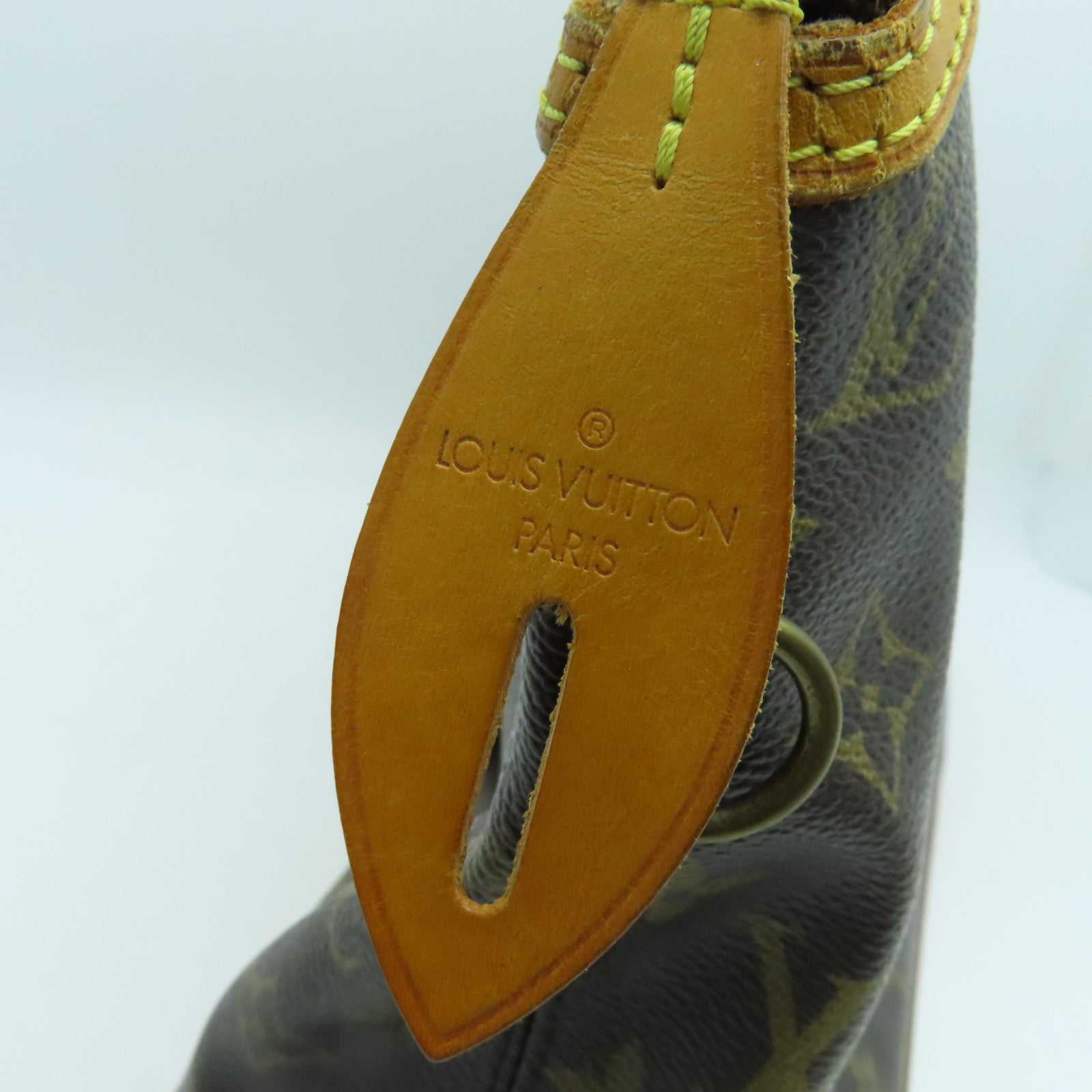 LOUIS VUITTON Monogram Lockit Horizontal gold buckle handle bag brown