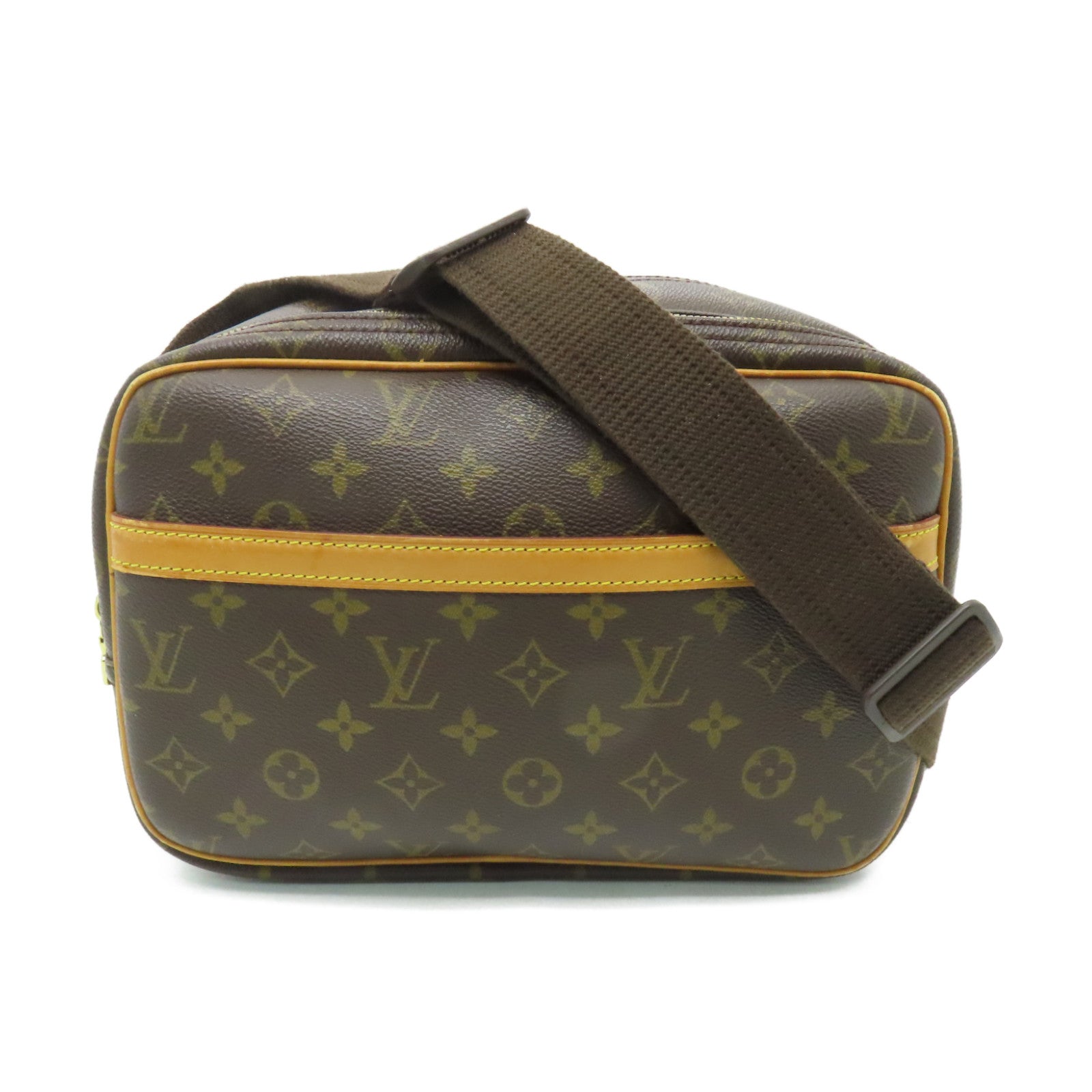 LOUIS VUITTON Monogram Reporter金扣肩背袋啡色