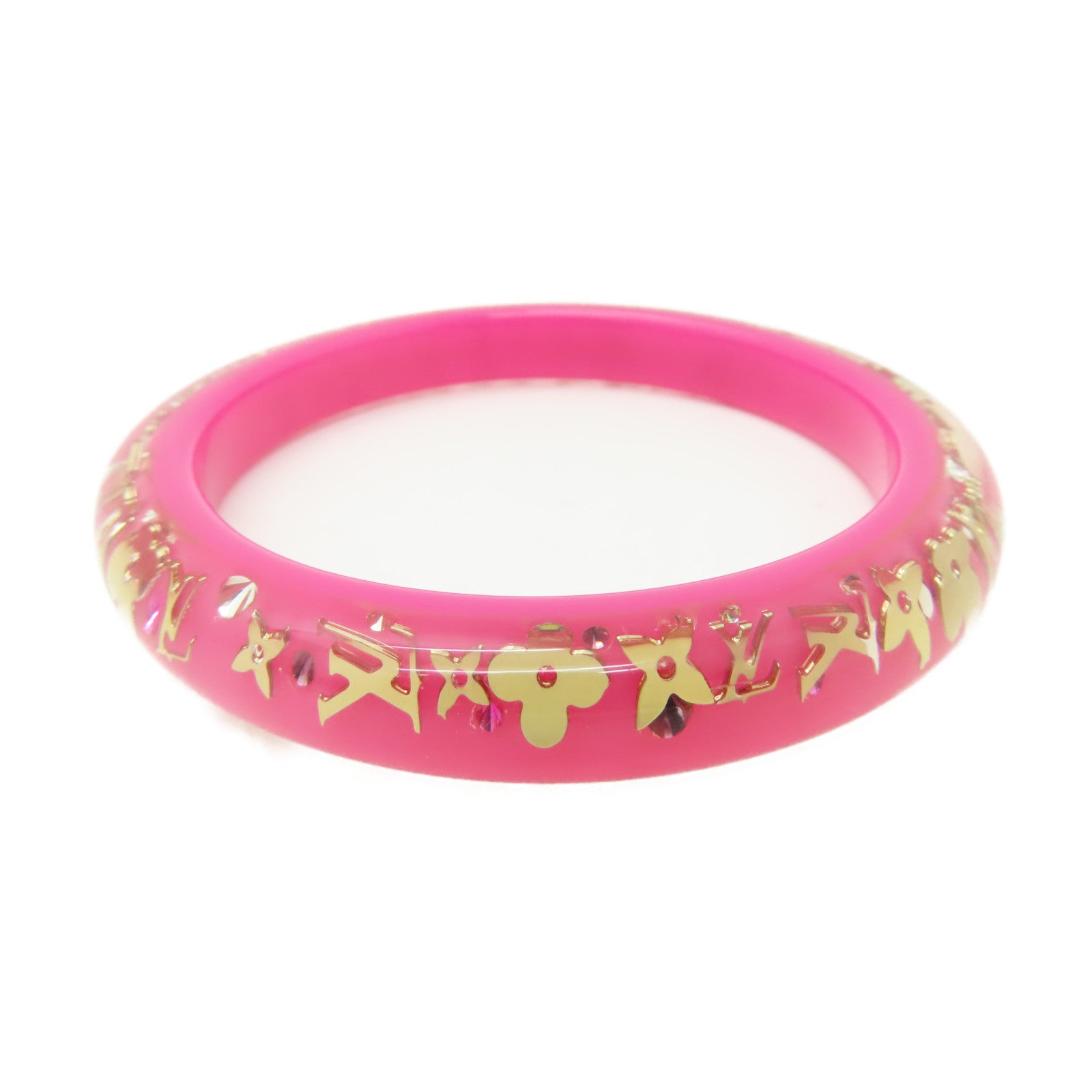 LOUIS VUITTON 【激減優惠】PVC Bangle手鐲粉紅色/金色#20cm