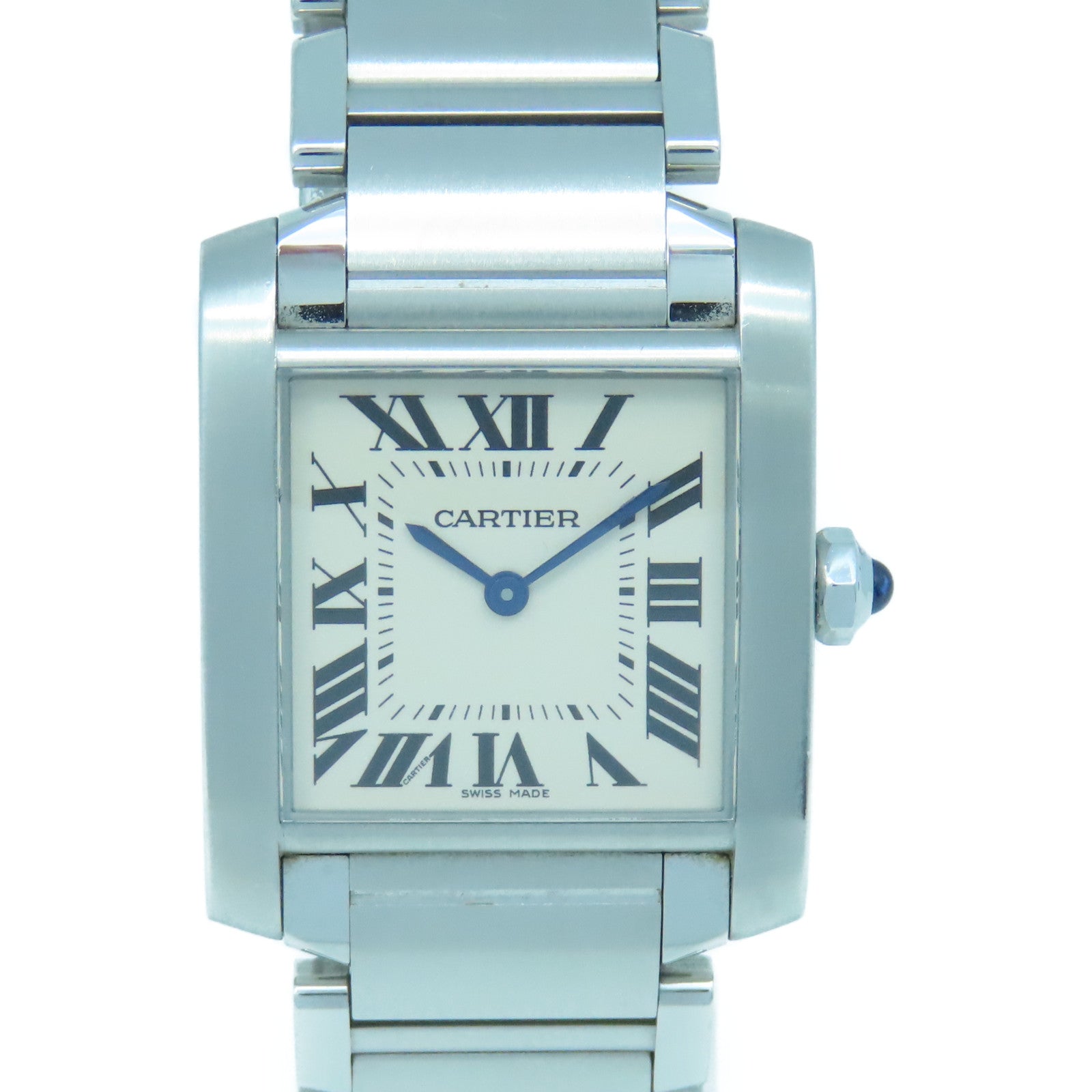 CARTIER Tank Francaise不锈钢石英手表白色