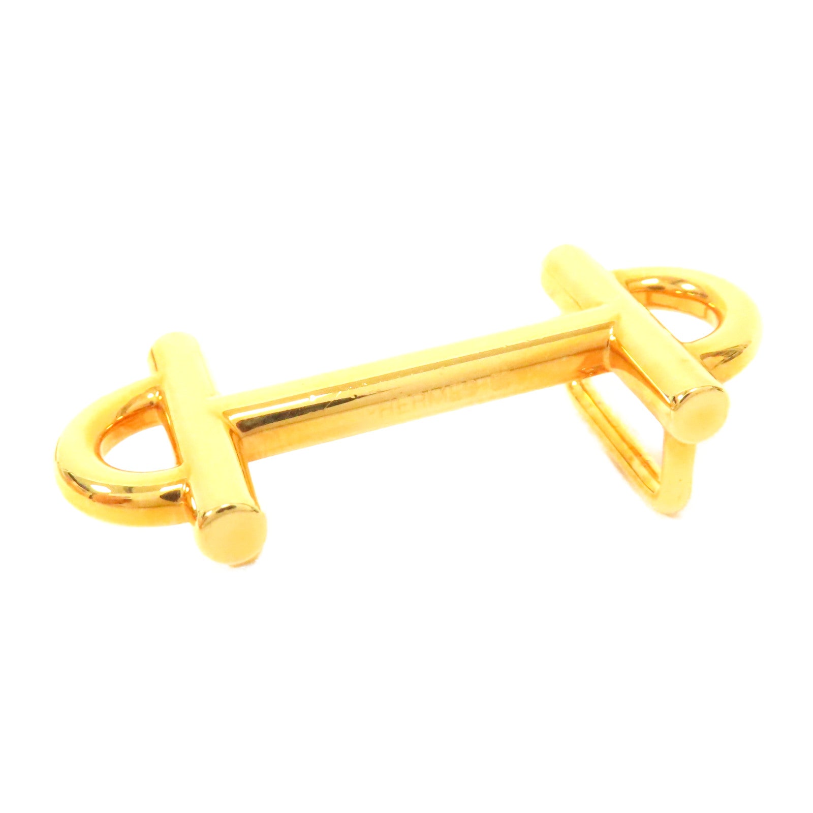 HERMES Epsom皮革/Swift皮革Gamma Buckle 13mm金扣皮帶大象灰色/白色