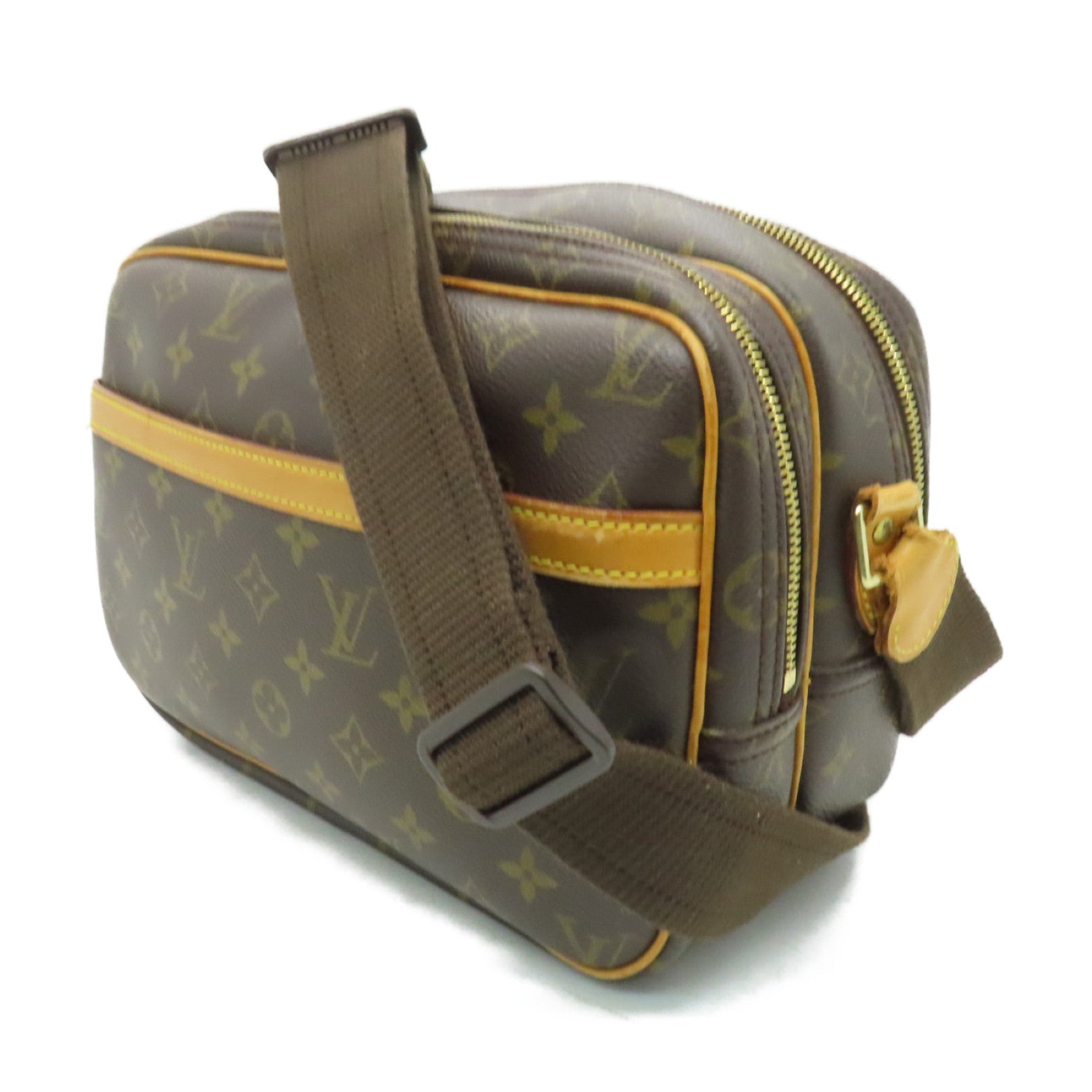 LOUIS VUITTON Monogram Reporter金扣肩背袋啡色