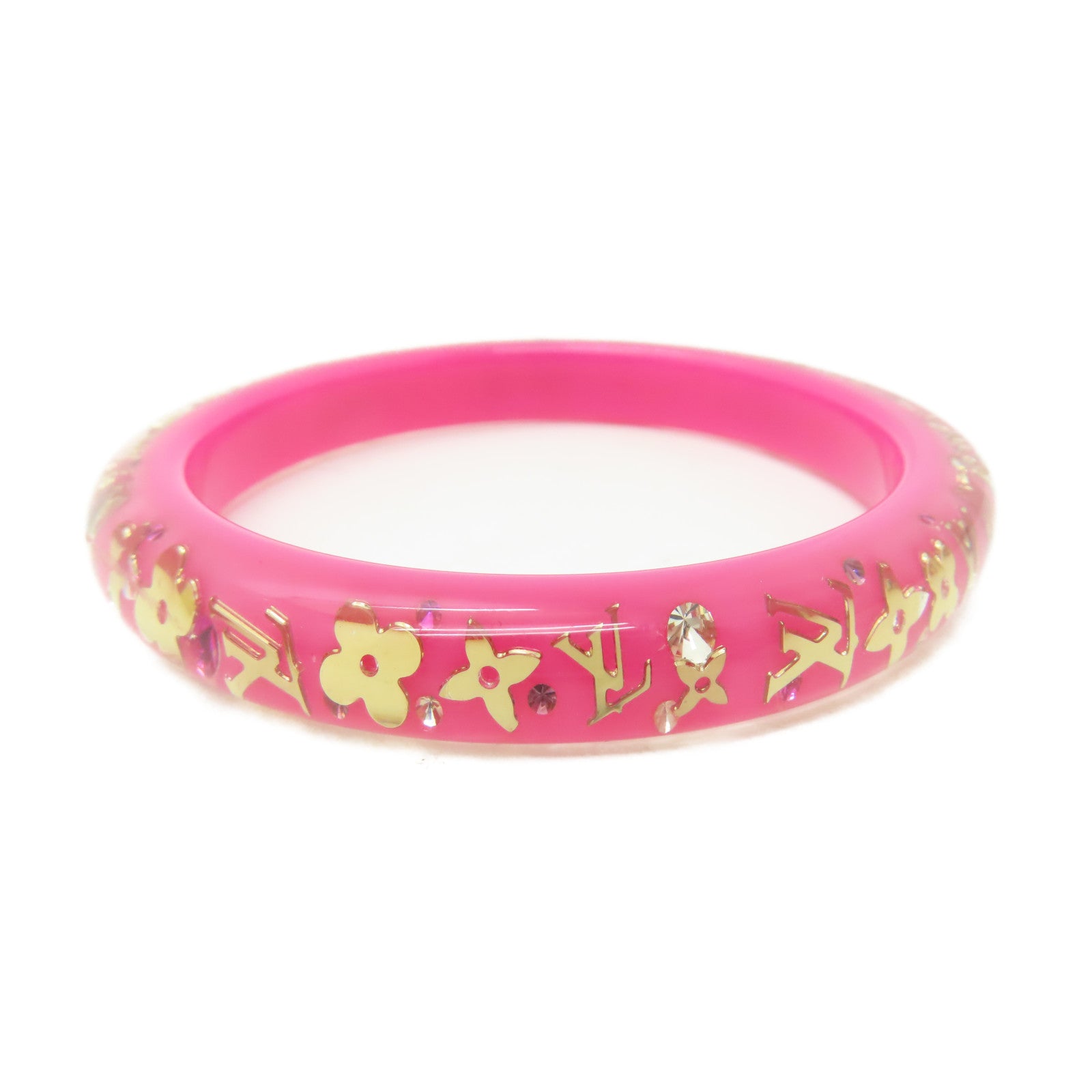 LOUIS VUITTON 【激減優惠】PVC Bangle手鐲粉紅色/金色#20cm