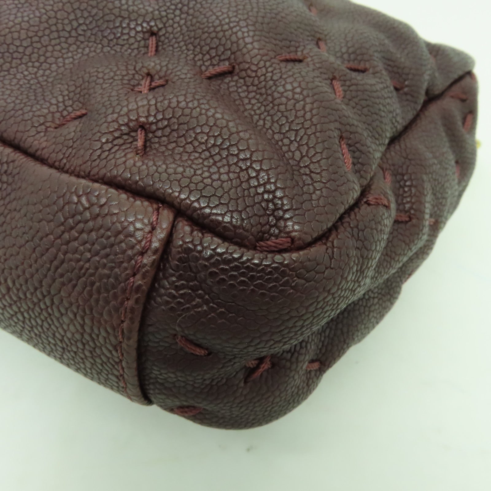 CHANEL 【激減優惠】菱格Caviar皮革Shoulder Bag金扣鏈帶肩背袋啡色