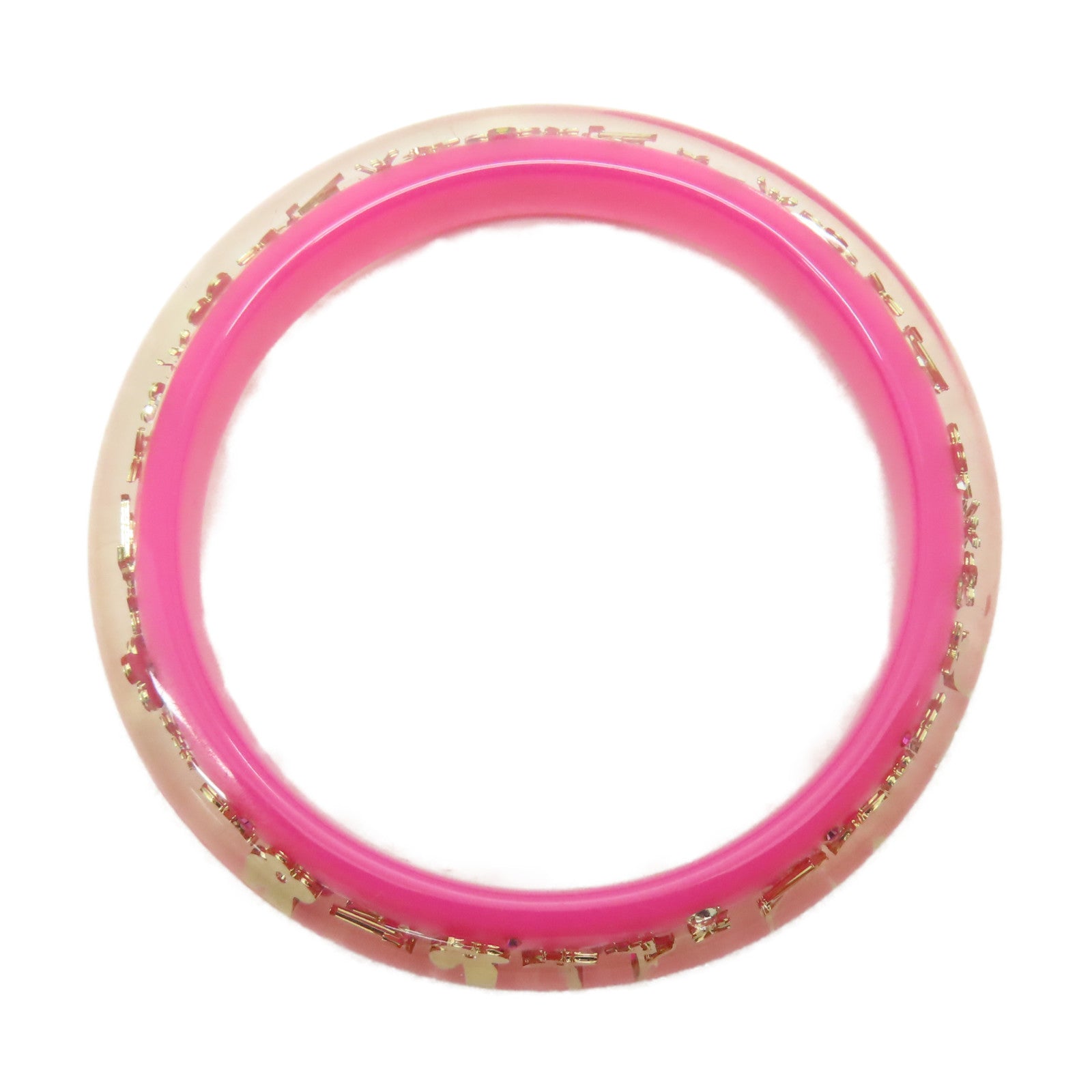 LOUIS VUITTON 【激減優惠】PVC Bangle手鐲粉紅色/金色#20cm