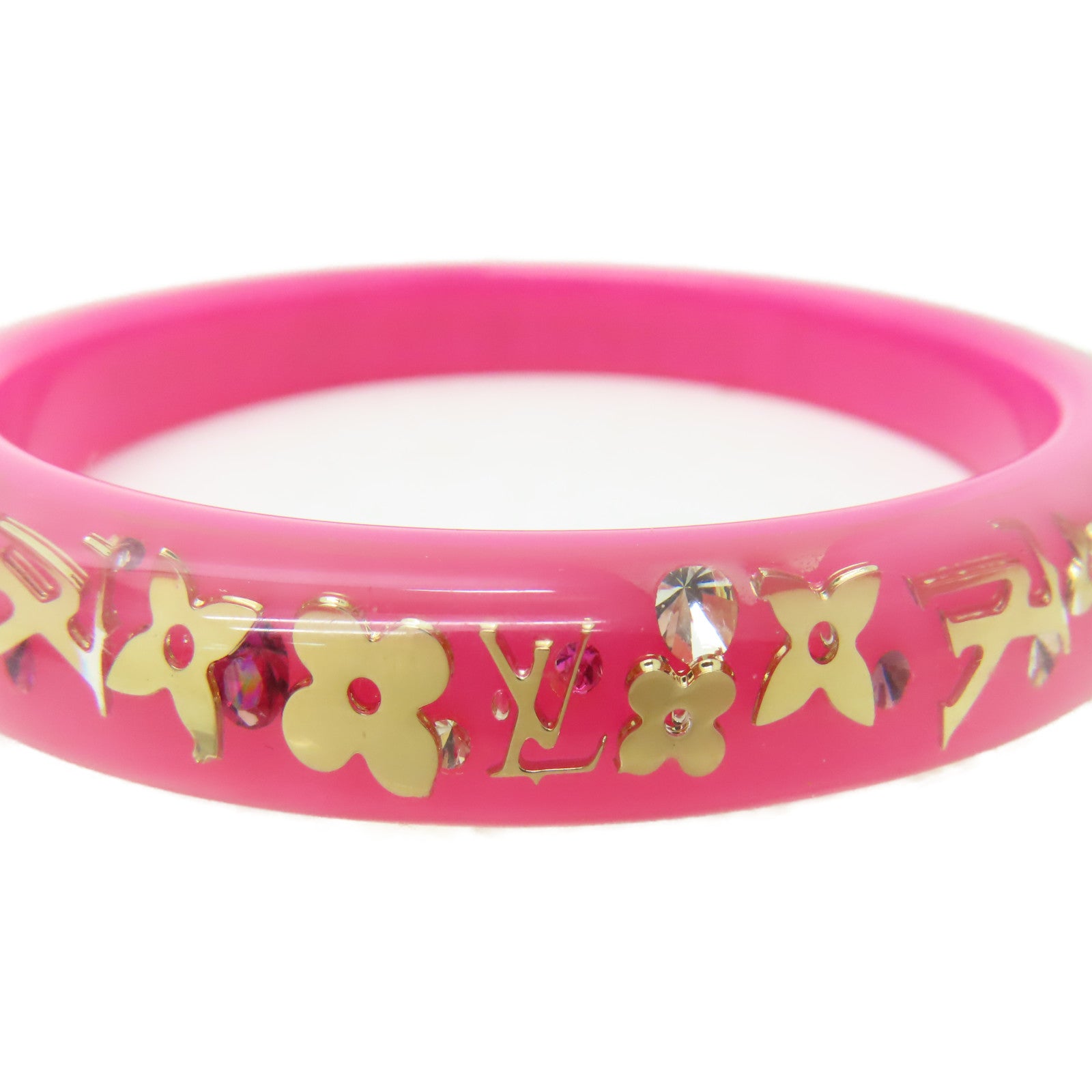 LOUIS VUITTON 【激減優惠】PVC Bangle手鐲粉紅色/金色#20cm