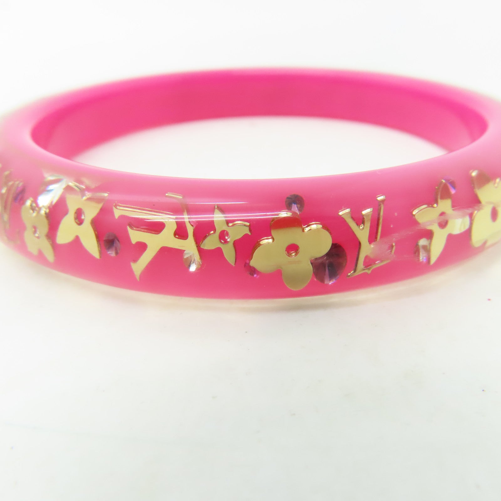 LOUIS VUITTON 【激減優惠】PVC Bangle手鐲粉紅色/金色#20cm