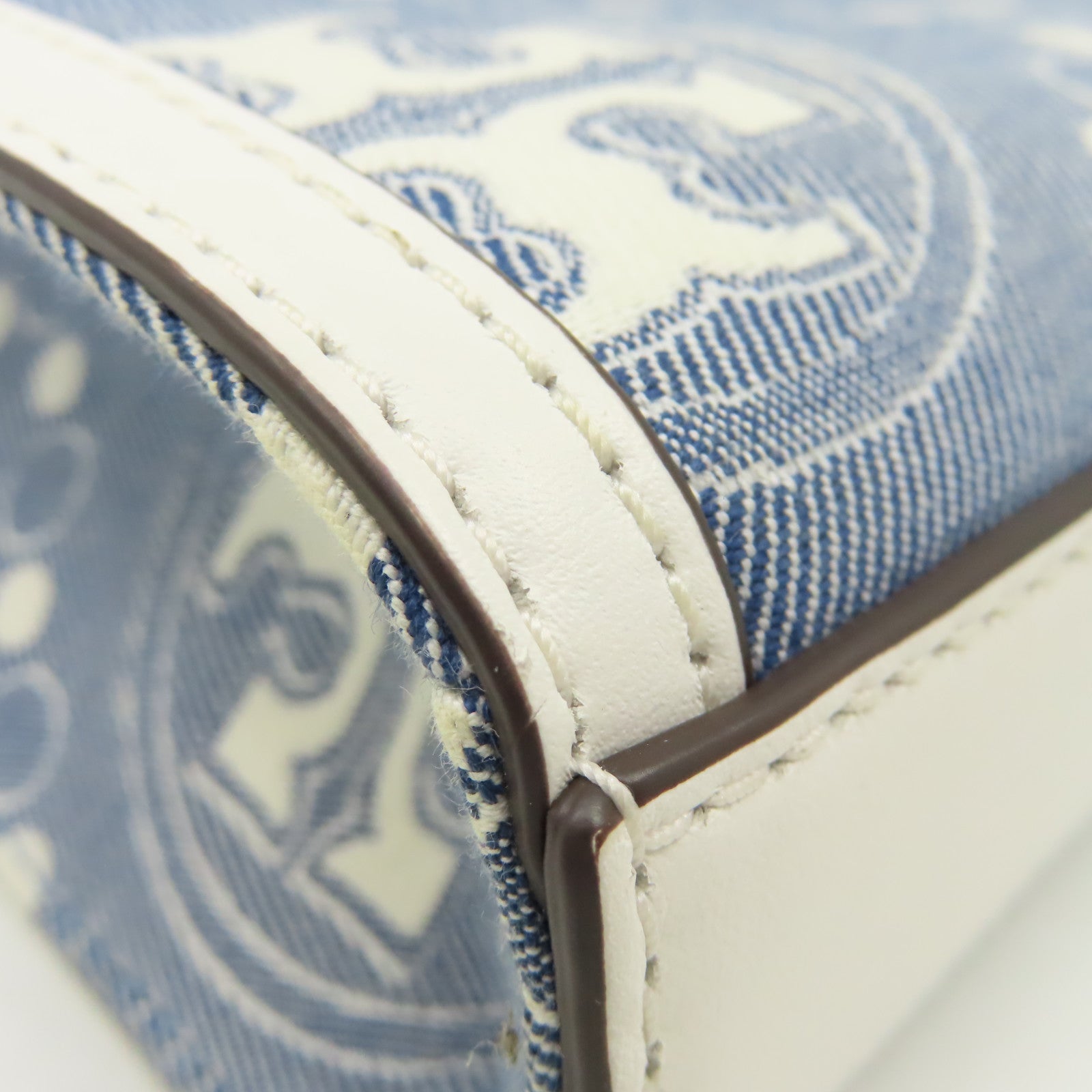 Tory Burch 帆布2Way Shoulder Bag手挽肩背兩用袋藍色/白色