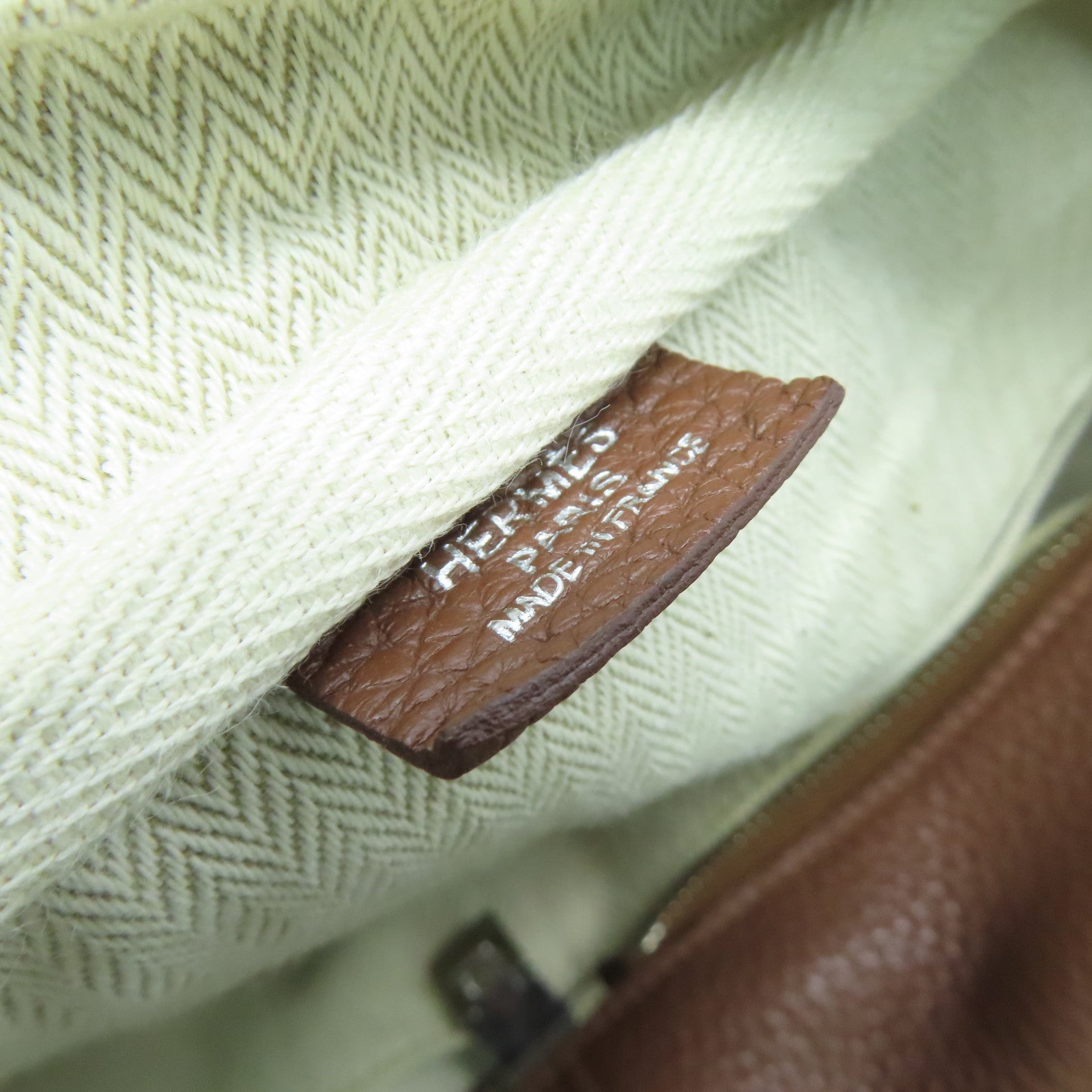 HERMES Clemence leather Victoria silver buckle handle bag / shoulder bag Alezan / brown