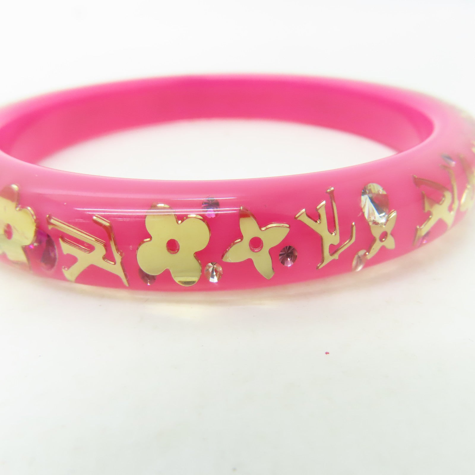 LOUIS VUITTON 【激減優惠】PVC Bangle手鐲粉紅色/金色#20cm