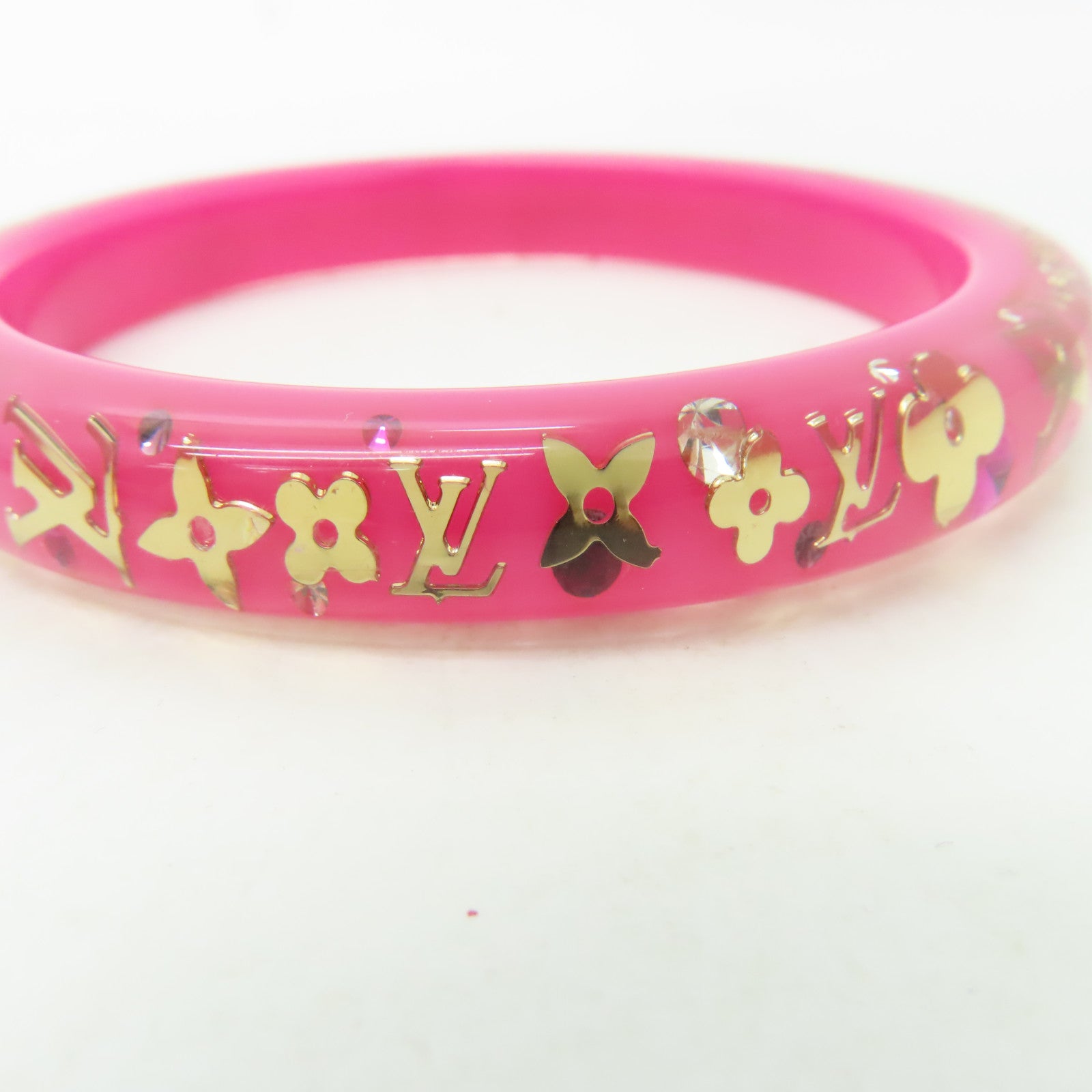 LOUIS VUITTON 【激減優惠】PVC Bangle手鐲粉紅色/金色#20cm