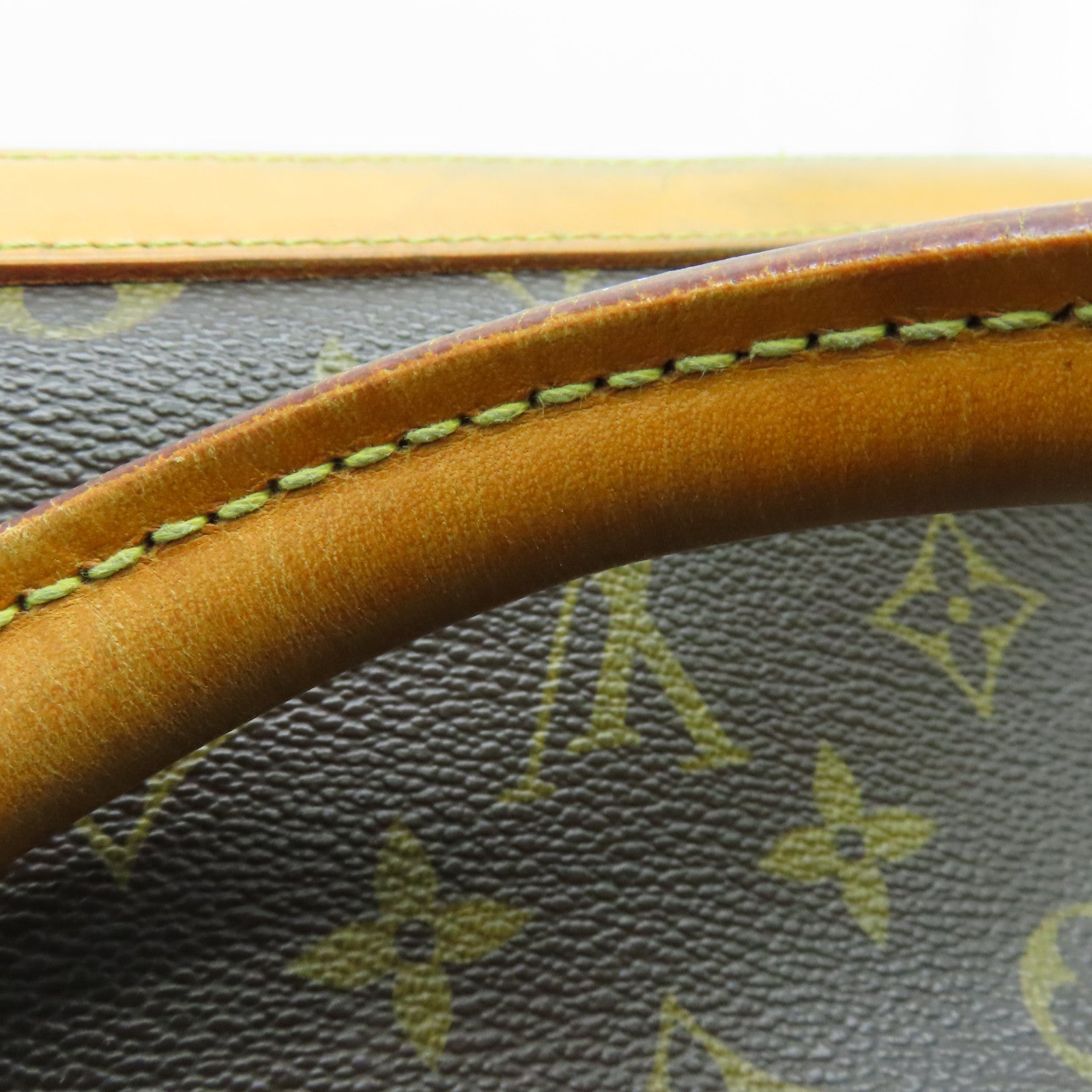 LOUIS VUITTON Monogram Lockit Horizontal gold buckle handle bag brown