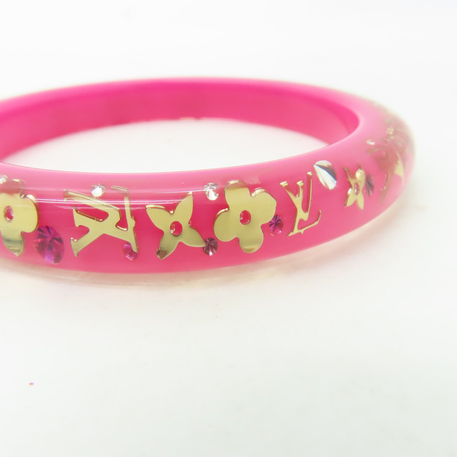 LOUIS VUITTON 【激減優惠】PVC Bangle手鐲粉紅色/金色#20cm