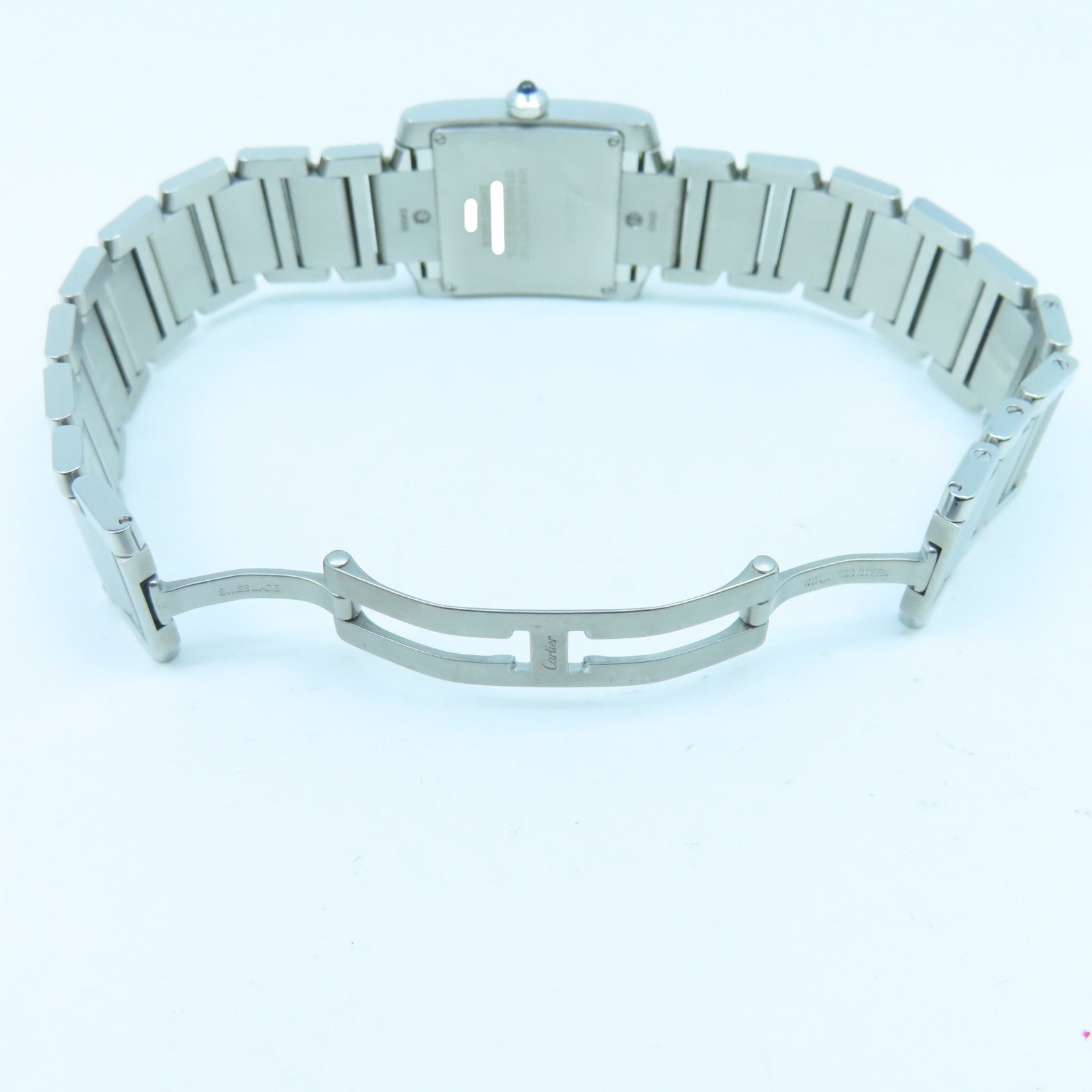 CARTIER Tank Francaise不锈钢石英手表白色