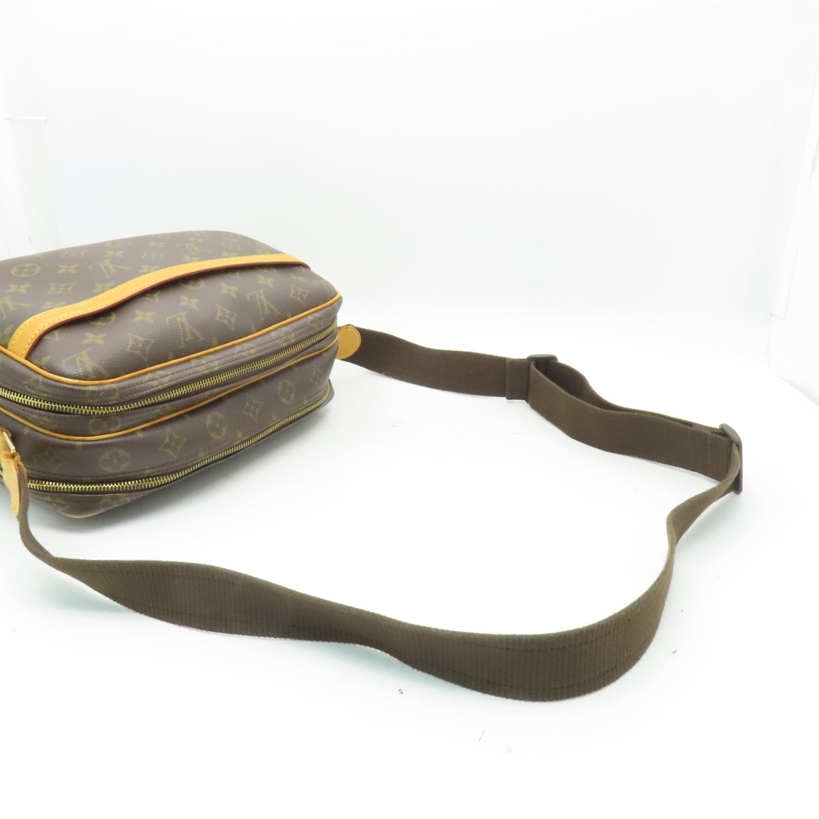 LOUIS VUITTON Monogram Reporter金扣肩背袋啡色