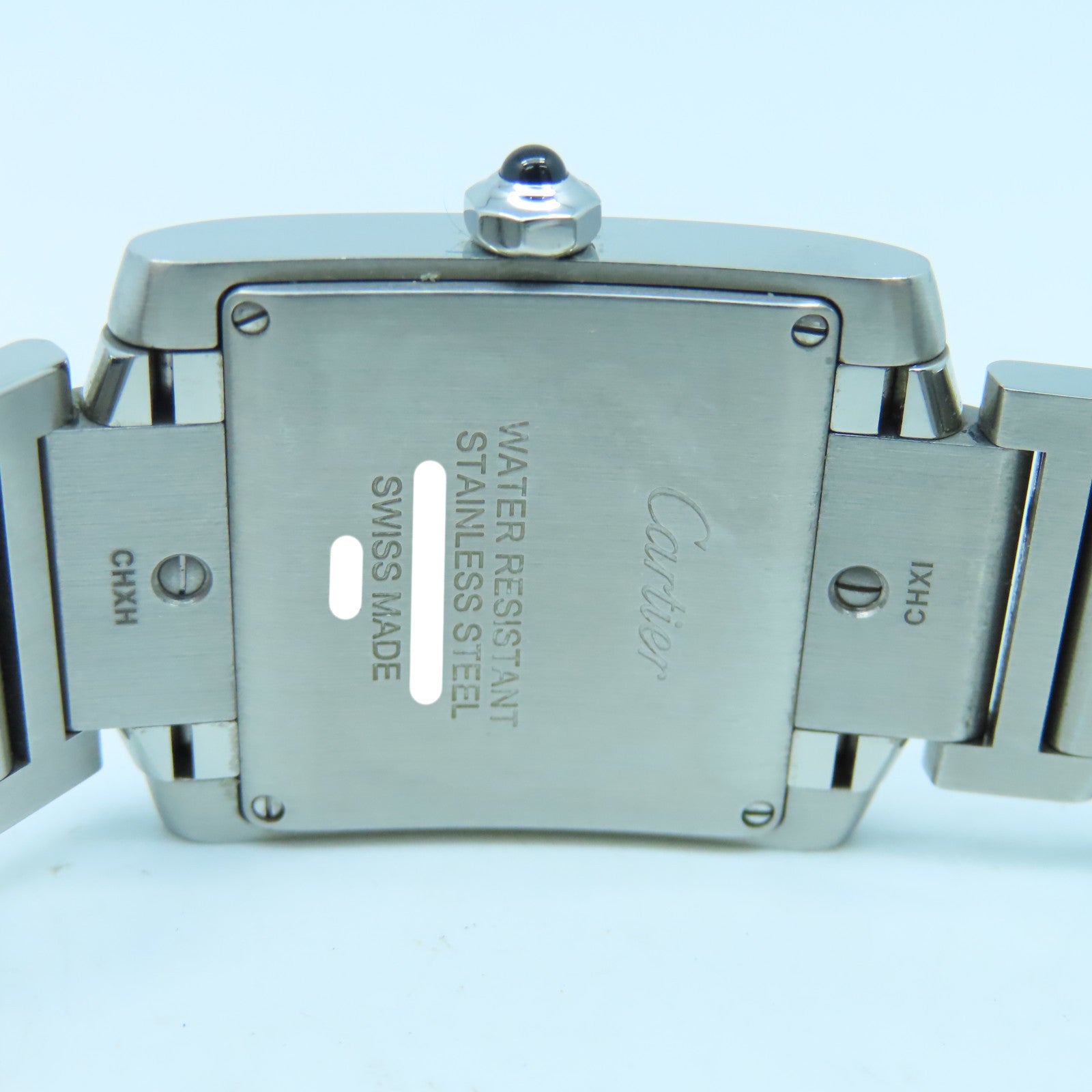 CARTIER Tank Francaise不锈钢石英手表白色