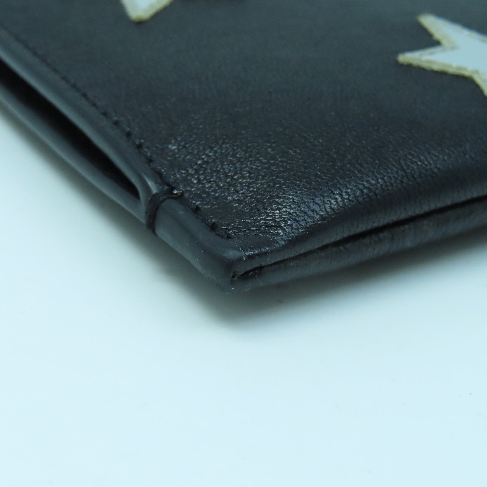 SAINT LAURENT 牛皮皮革Pouch銀扣手拿包黑色