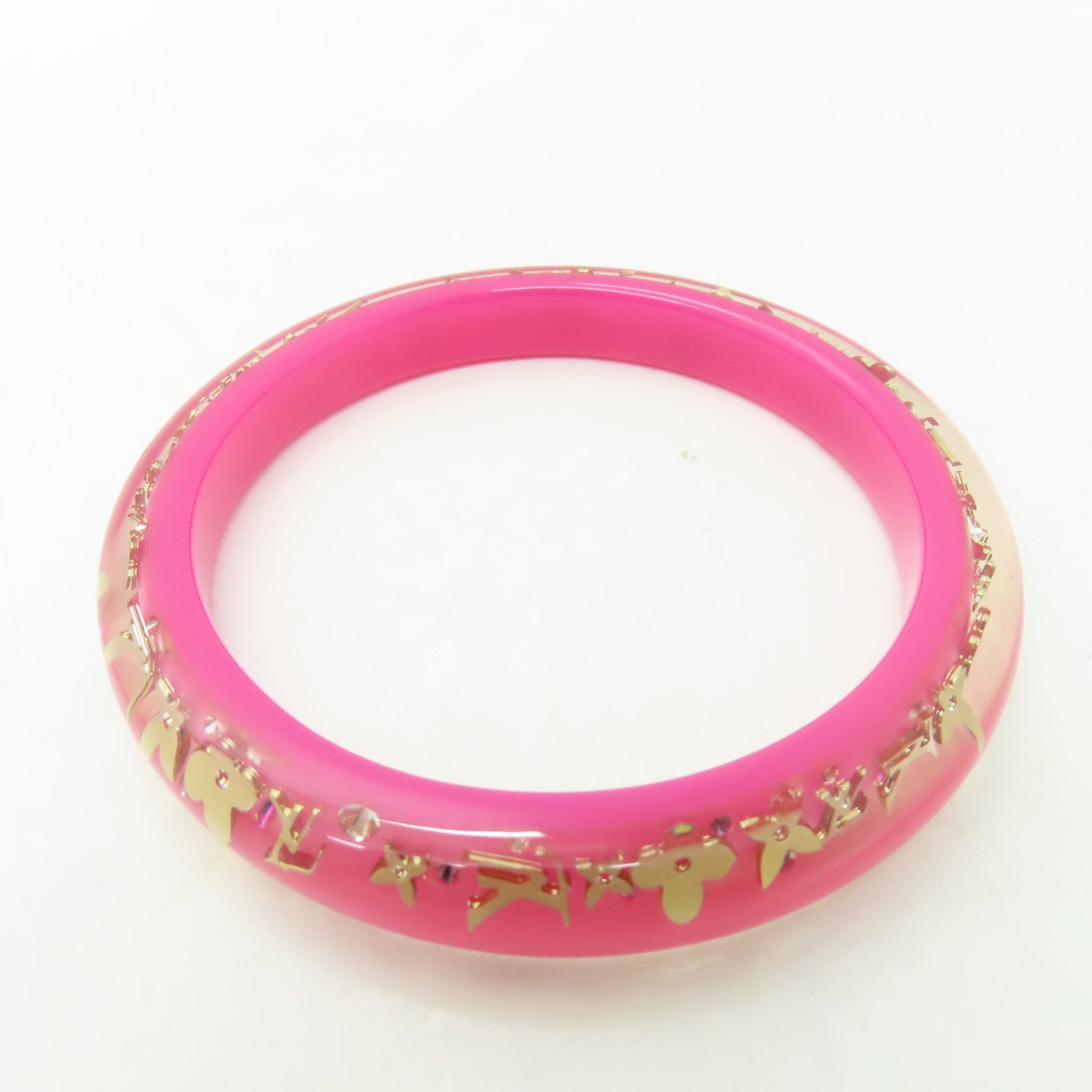LOUIS VUITTON 【激減優惠】PVC Bangle手鐲粉紅色/金色#20cm