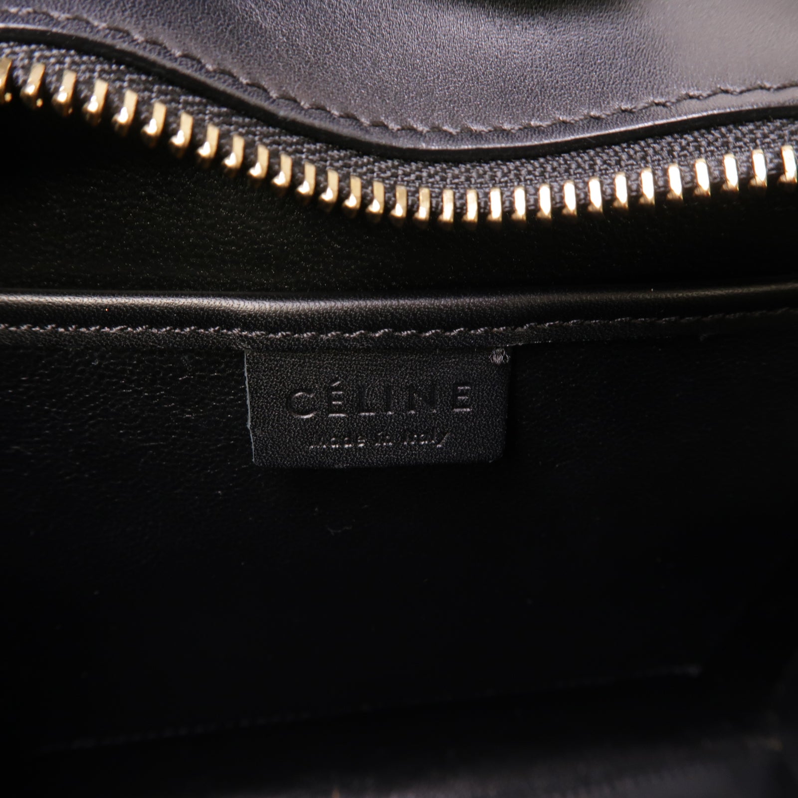CELINE 牛皮皮革Nano Luggage金扣手挽肩背兩用袋灰色/棕色/黒色
