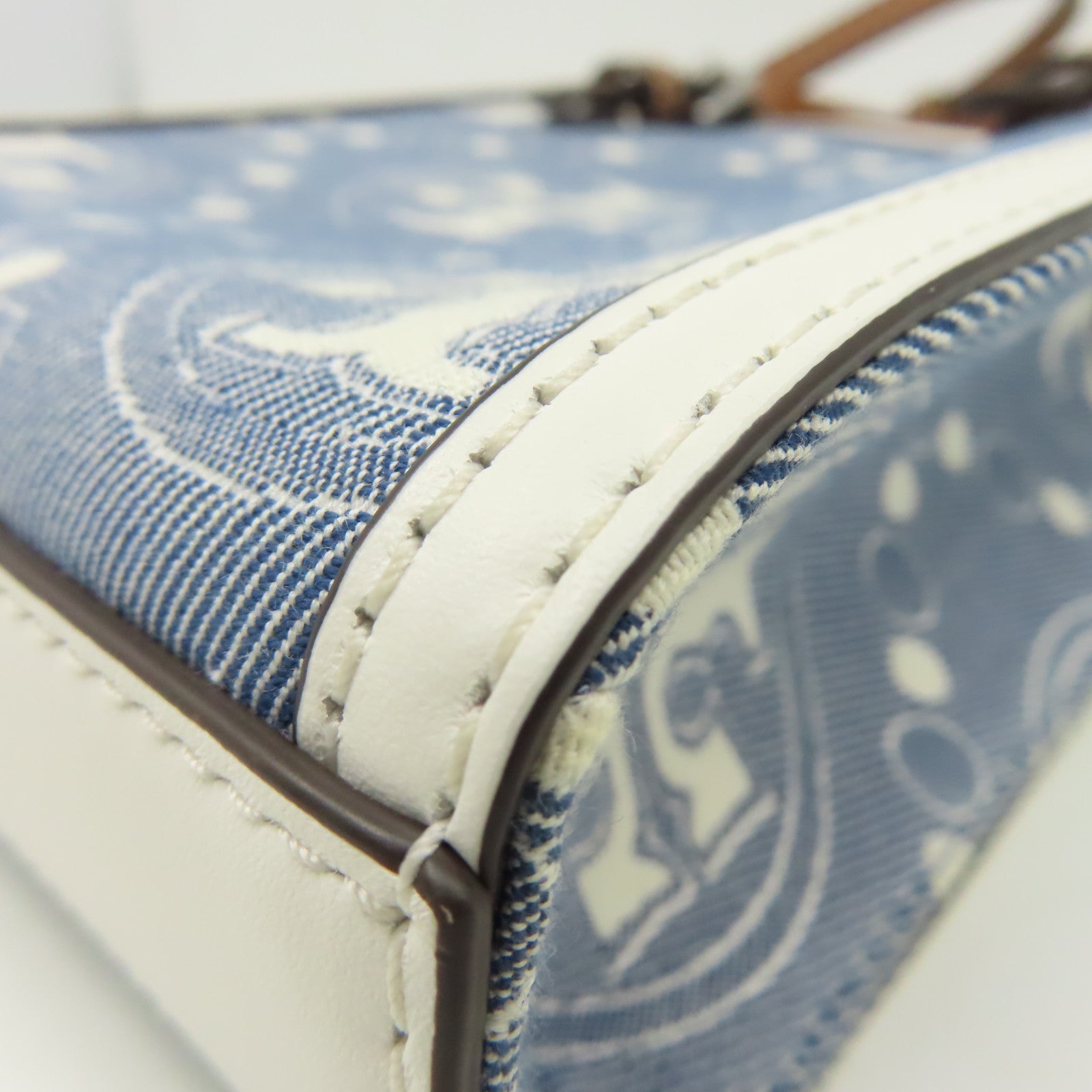 Tory Burch 帆布2Way Shoulder Bag手挽肩背兩用袋藍色/白色