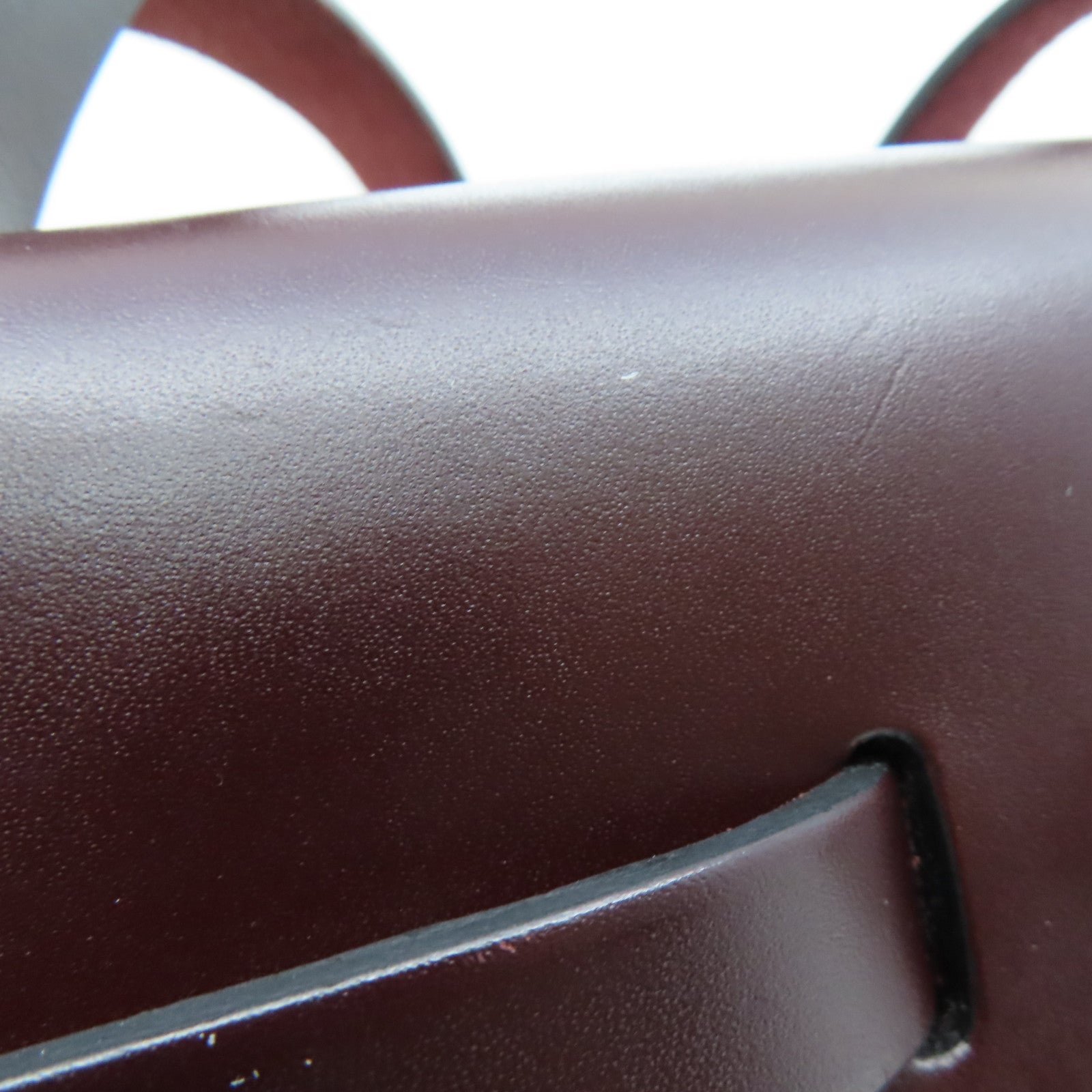 HERMES canvas Herbag 31 silver buckle handle shoulder bag Rouge H/wine red