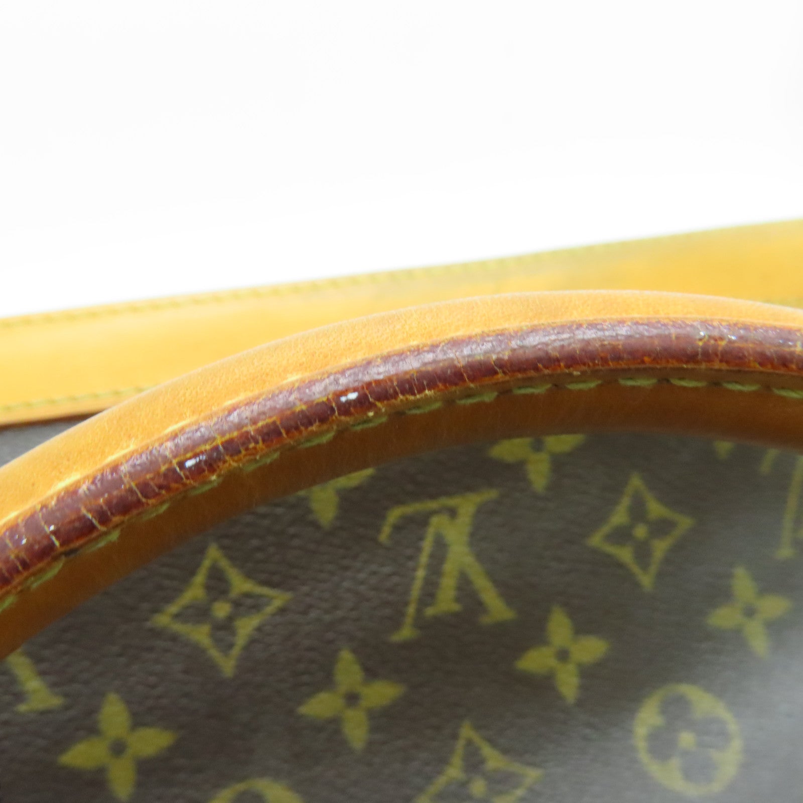 LOUIS VUITTON Monogram Lockit Horizontal gold buckle handle bag brown