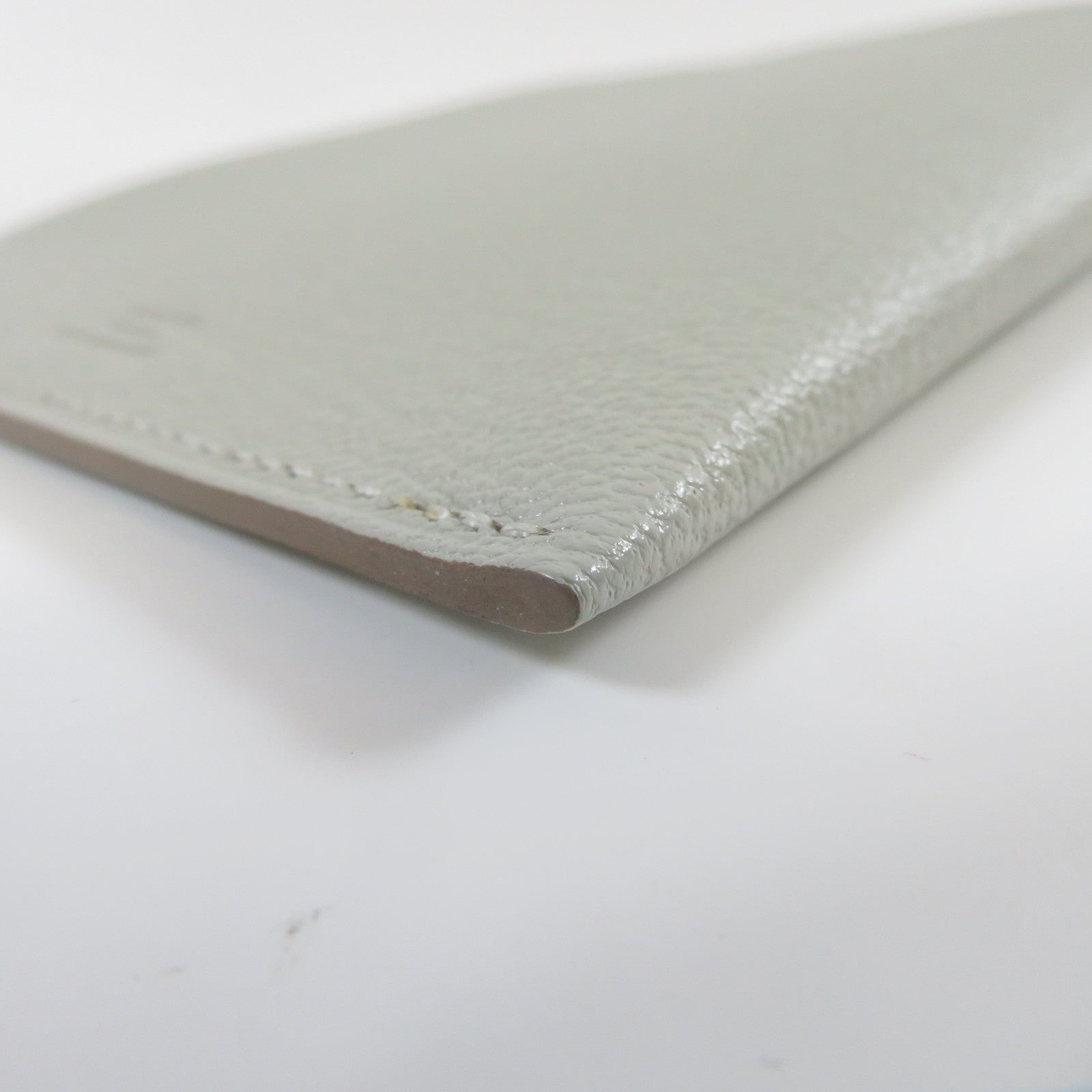 HERMES Chevre皮革Passport Case銀扣護照套灰色