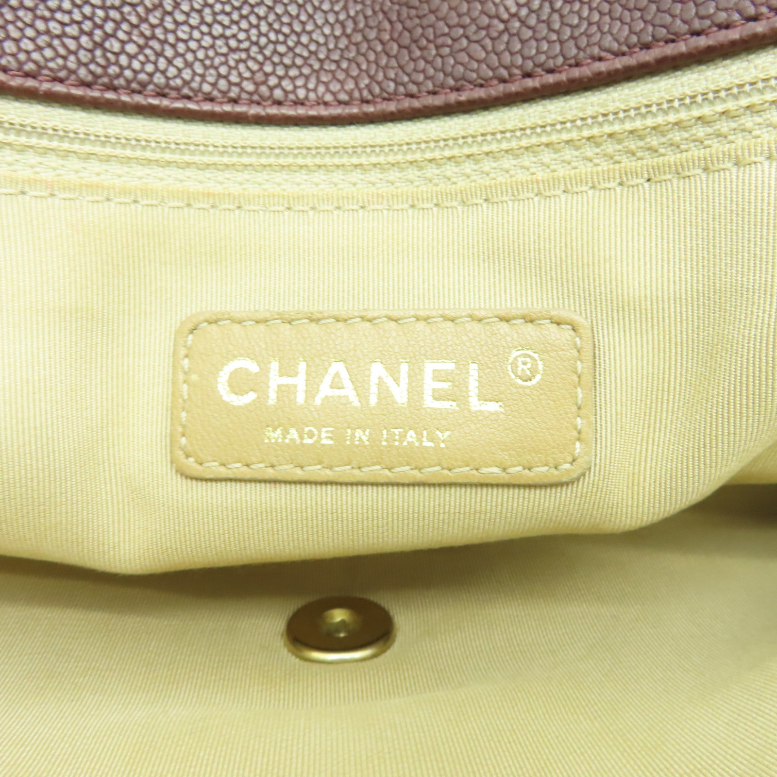 CHANEL 【激減優惠】菱格Caviar皮革Shoulder Bag金扣鏈帶肩背袋啡色