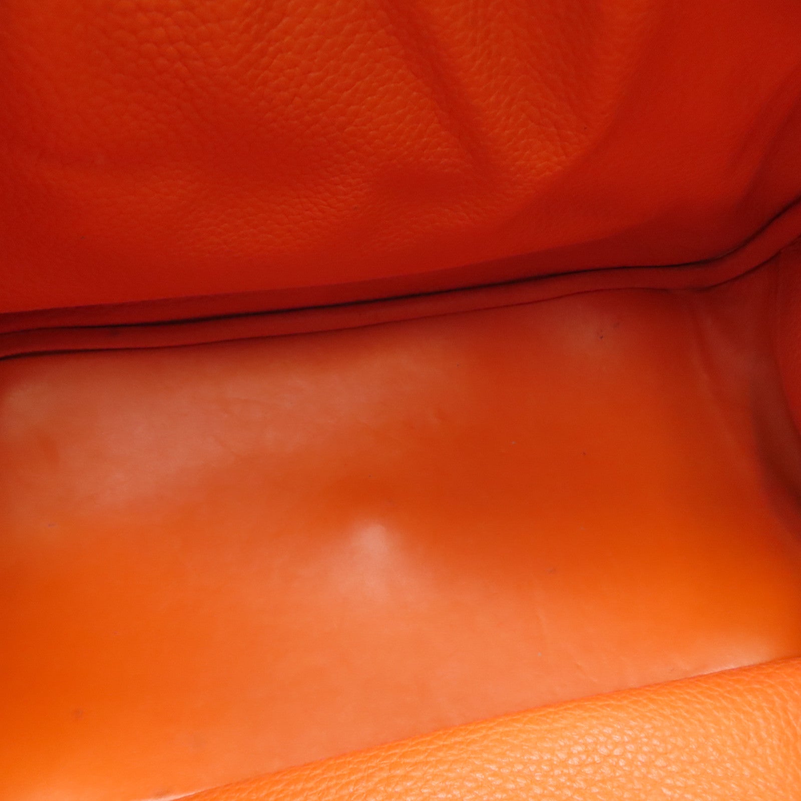 HERMES Clemence leather Lindy 34 2 way Shoulder silver buckle handle shoulder bag orange